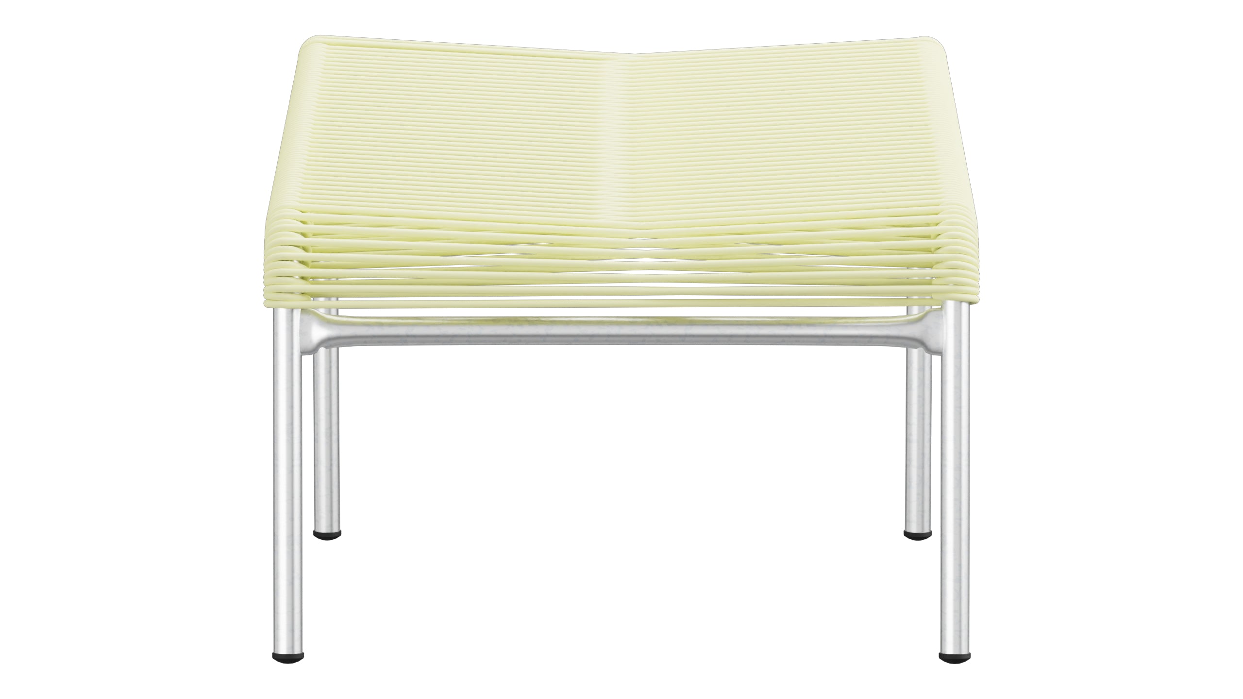 Säntis Spaghetti-Fusshocker in Buchsbaumgelb präsentiert im Onlineshop von KAQTU Design AG. Hocker Outdoor ist von Schaffner