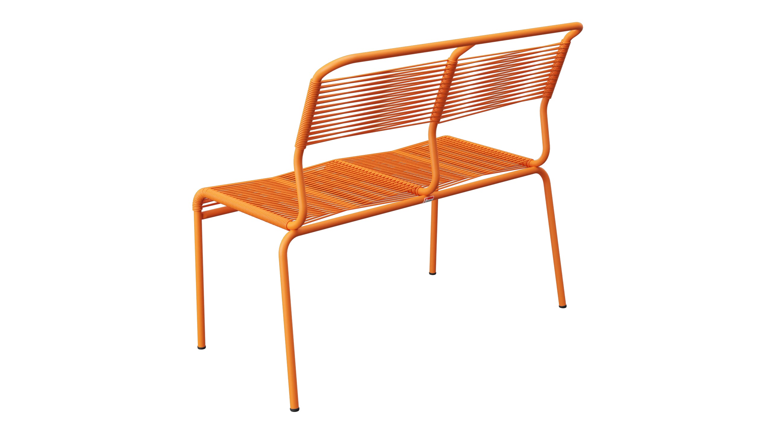 Säntis Spaghetti-2er Gartenbank ohne Armlehne in Orange präsentiert im Onlineshop von KAQTU Design AG. Gartenbank ist von Schaffner