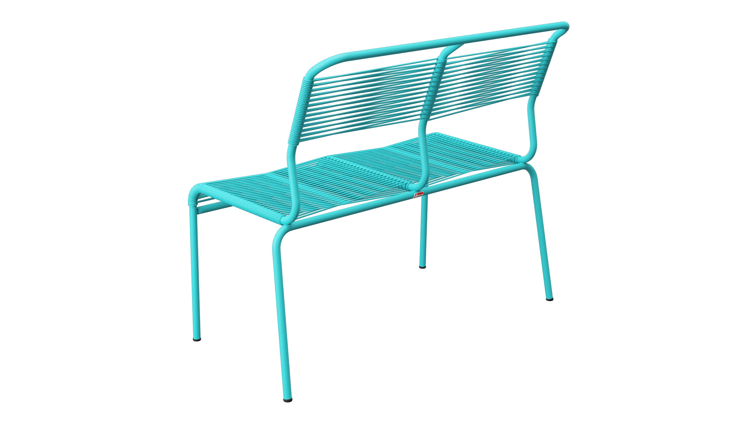 Säntis Spaghetti-2er Gartenbank ohne Armlehne in Türkis präsentiert im Onlineshop von KAQTU Design AG. Gartenbank ist von Schaffner