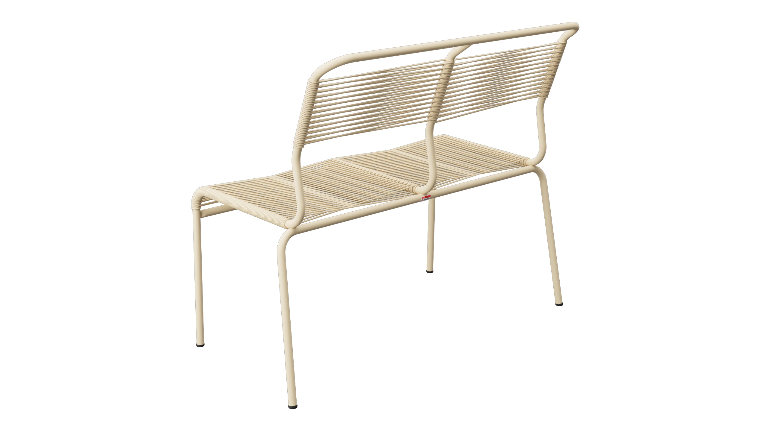 Säntis Spaghetti-2er Gartenbank ohne Armlehne in Pastellbraun präsentiert im Onlineshop von KAQTU Design AG. Gartenbank ist von Schaffner