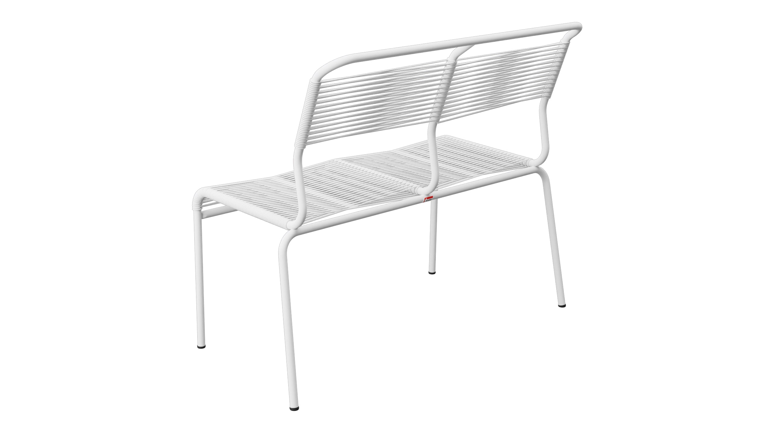 Säntis Spaghetti-2er Gartenbank ohne Armlehne in Weiss präsentiert im Onlineshop von KAQTU Design AG. Gartenbank ist von Schaffner