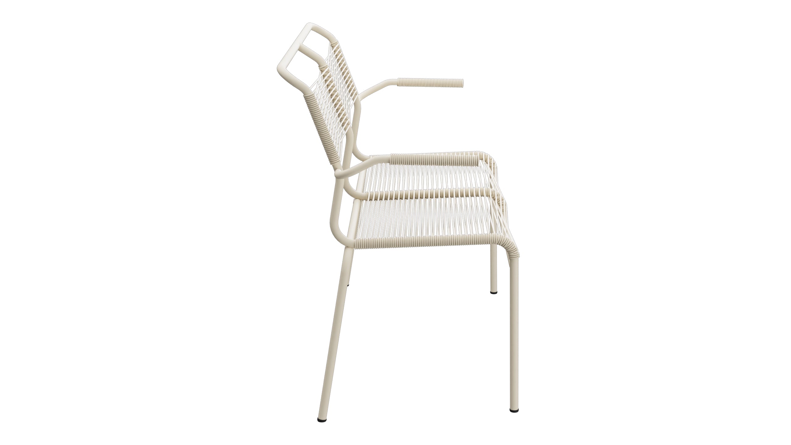 Säntis Spaghetti-2er Gartenbank mit Armlehne in Pastellsand präsentiert im Onlineshop von KAQTU Design AG. Gartenbank ist von Schaffner