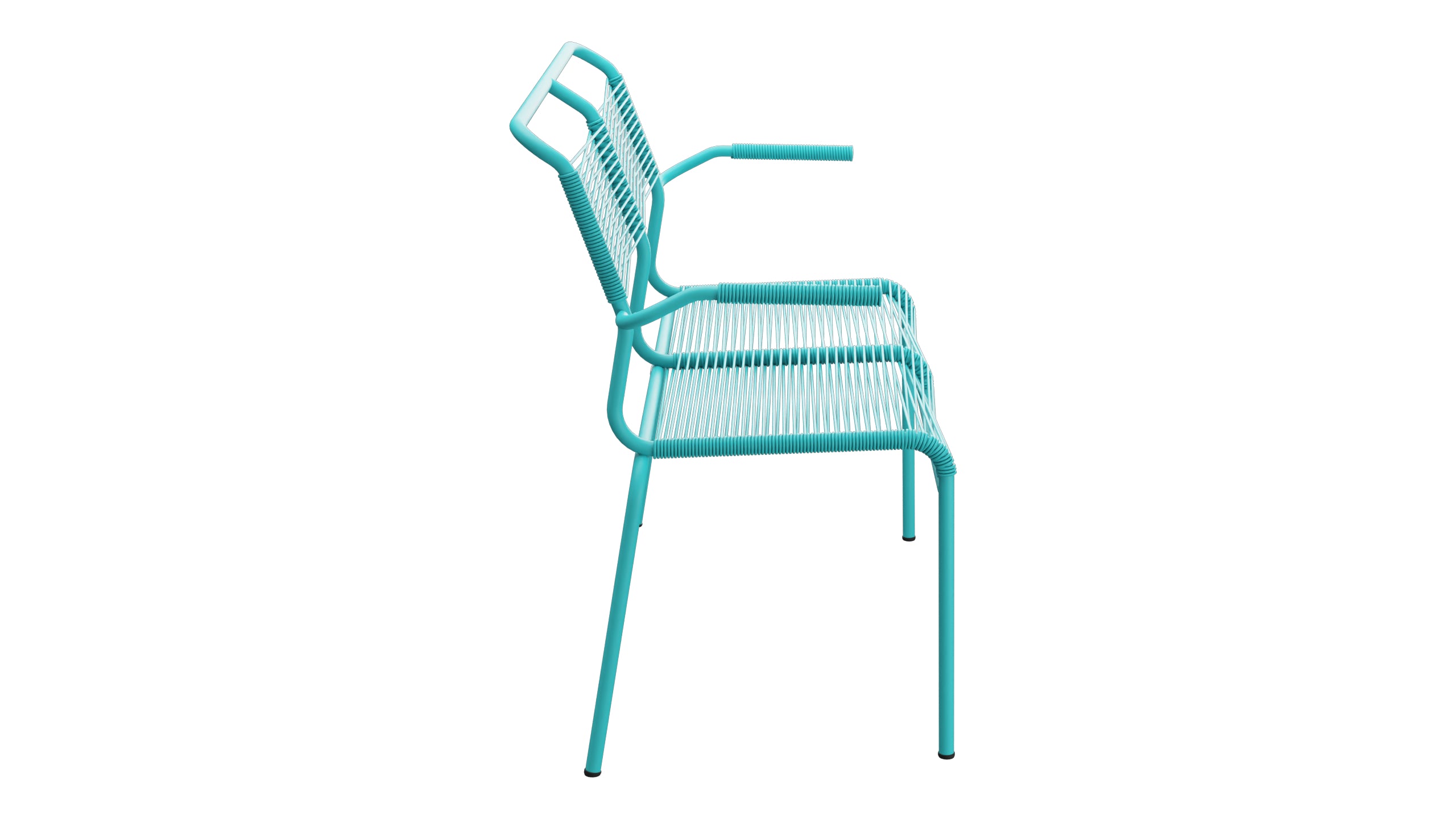 Säntis Spaghetti-2er Gartenbank mit Armlehne in Türkis präsentiert im Onlineshop von KAQTU Design AG. Gartenbank ist von Schaffner