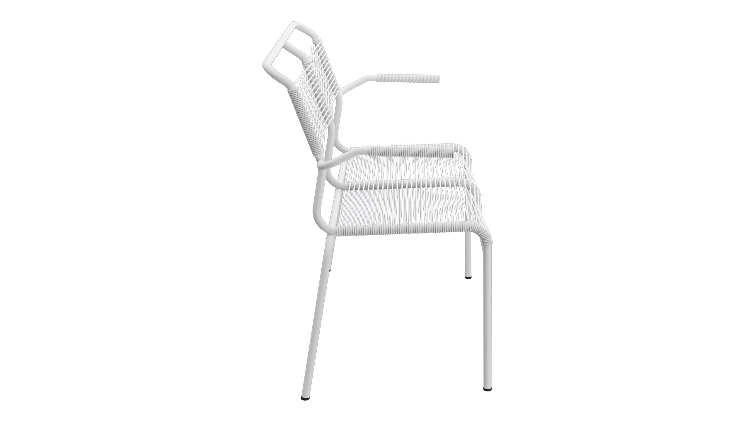 Säntis Spaghetti-2er Gartenbank mit Armlehne in Weiss präsentiert im Onlineshop von KAQTU Design AG. Gartenbank ist von Schaffner