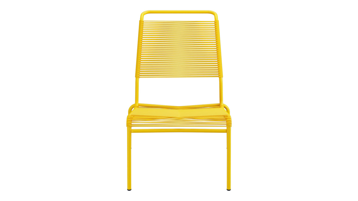 Säntis Spaghetti-Lounger ohne Armlehne Hochlehner in Gelb präsentiert im Onlineshop von KAQTU Design AG. Outdoor-Sessel ist von Schaffner