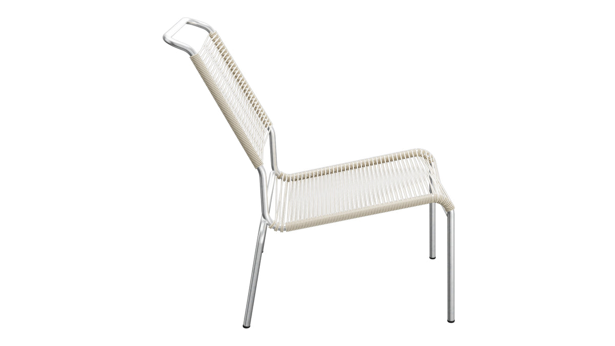 Säntis Spaghetti-Lounger ohne Armlehne Hochlehner in Pastellsand präsentiert im Onlineshop von KAQTU Design AG. Outdoor-Sessel ist von Schaffner