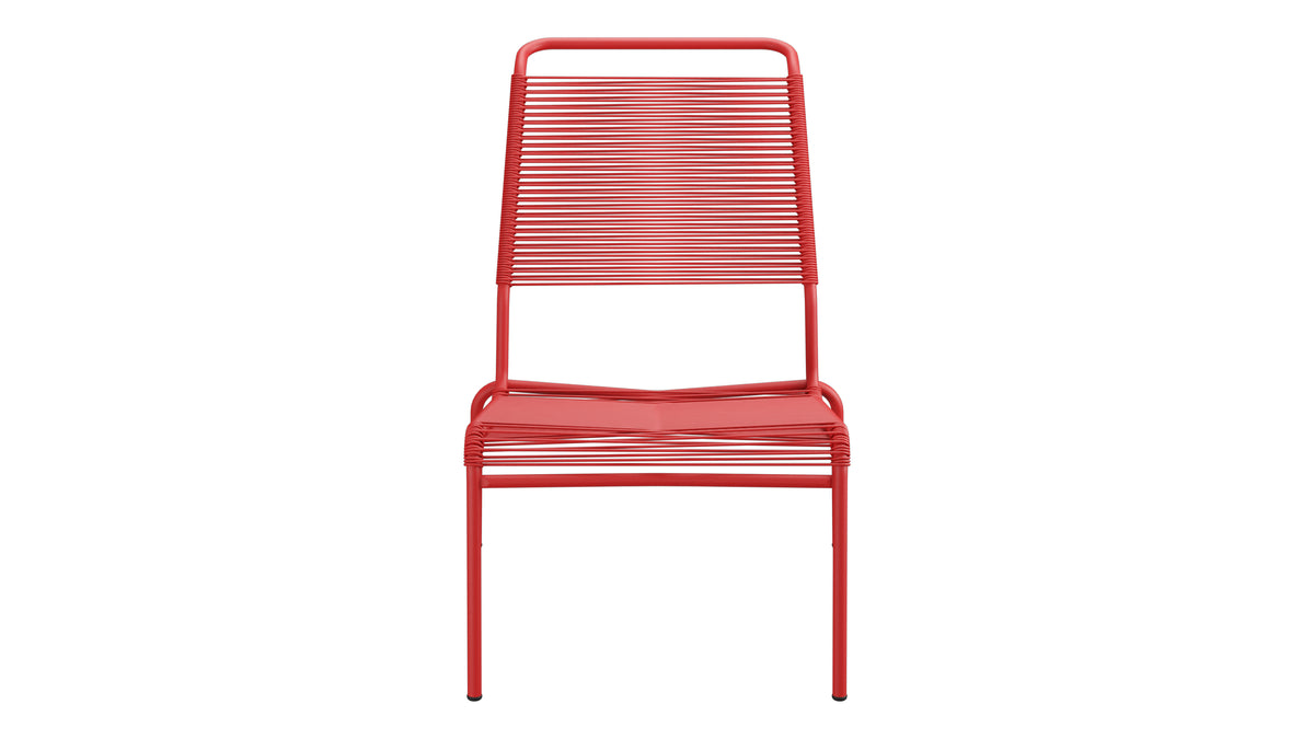 Säntis Spaghetti-Lounger ohne Armlehne Hochlehner in Rot präsentiert im Onlineshop von KAQTU Design AG. Outdoor-Sessel ist von Schaffner