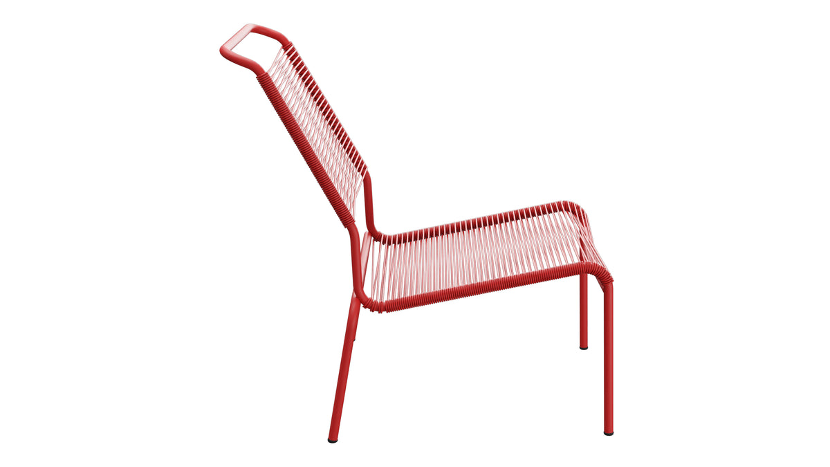 Säntis Spaghetti-Lounger ohne Armlehne Hochlehner in Rot präsentiert im Onlineshop von KAQTU Design AG. Outdoor-Sessel ist von Schaffner