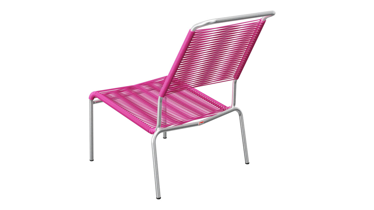 Säntis Spaghetti-Lounger ohne Armlehne Hochlehner in Pink präsentiert im Onlineshop von KAQTU Design AG. Outdoor-Sessel ist von Schaffner