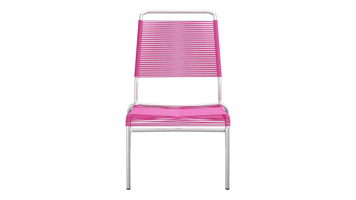 Säntis Spaghetti-Lounger ohne Armlehne Hochlehner in Pink präsentiert im Onlineshop von KAQTU Design AG. Outdoor-Sessel ist von Schaffner