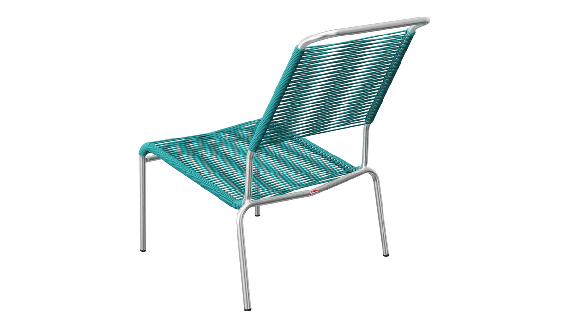 Säntis Spaghetti-Lounger ohne Armlehne Hochlehner in Kaliblau präsentiert im Onlineshop von KAQTU Design AG. Outdoor-Sessel ist von Schaffner