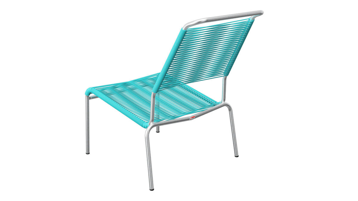 Säntis Spaghetti-Lounger ohne Armlehne Hochlehner in Türkis präsentiert im Onlineshop von KAQTU Design AG. Outdoor-Sessel ist von Schaffner