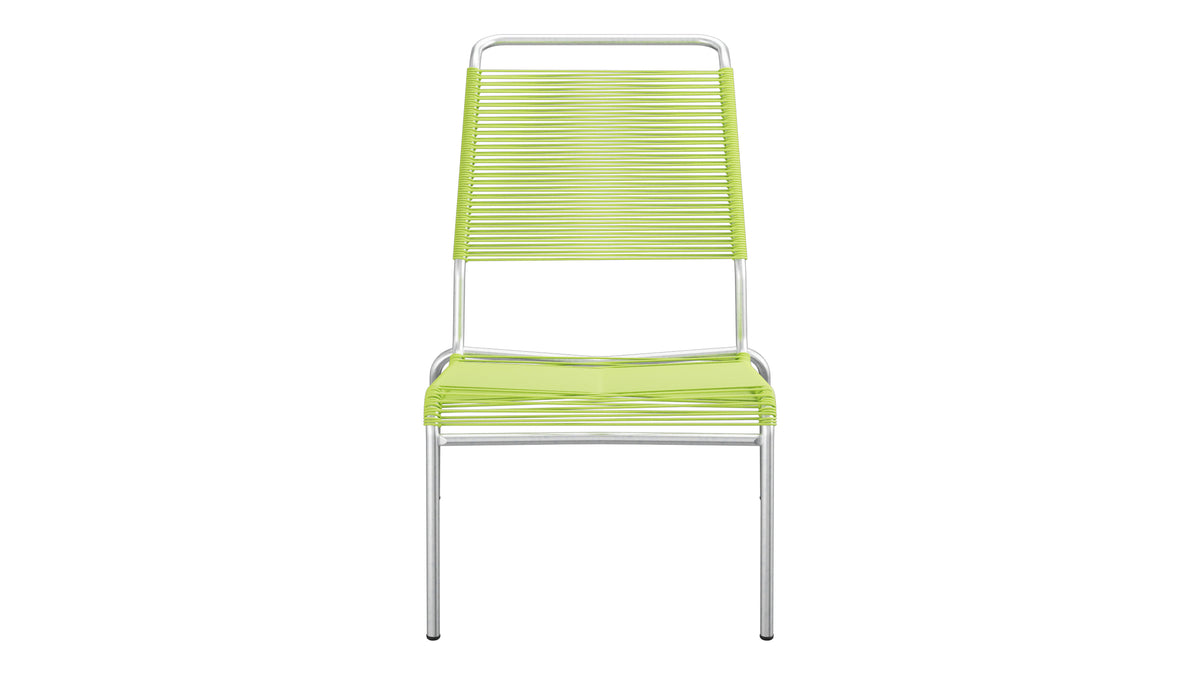 Säntis Spaghetti-Lounger ohne Armlehne Hochlehner in Hellgrün präsentiert im Onlineshop von KAQTU Design AG. Outdoor-Sessel ist von Schaffner