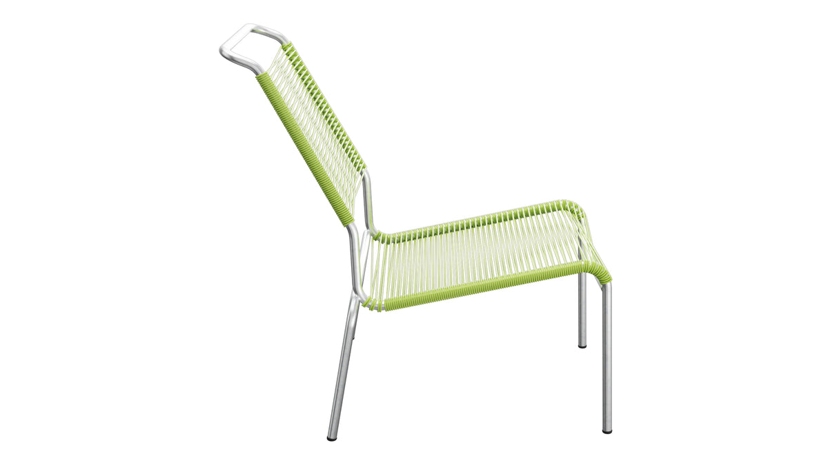 Säntis Spaghetti-Lounger ohne Armlehne Hochlehner in Hellgrün präsentiert im Onlineshop von KAQTU Design AG. Outdoor-Sessel ist von Schaffner