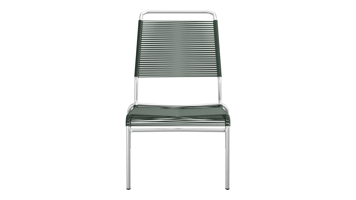 Säntis Spaghetti-Lounger ohne Armlehne Hochlehner in Tannengrün präsentiert im Onlineshop von KAQTU Design AG. Outdoor-Sessel ist von Schaffner