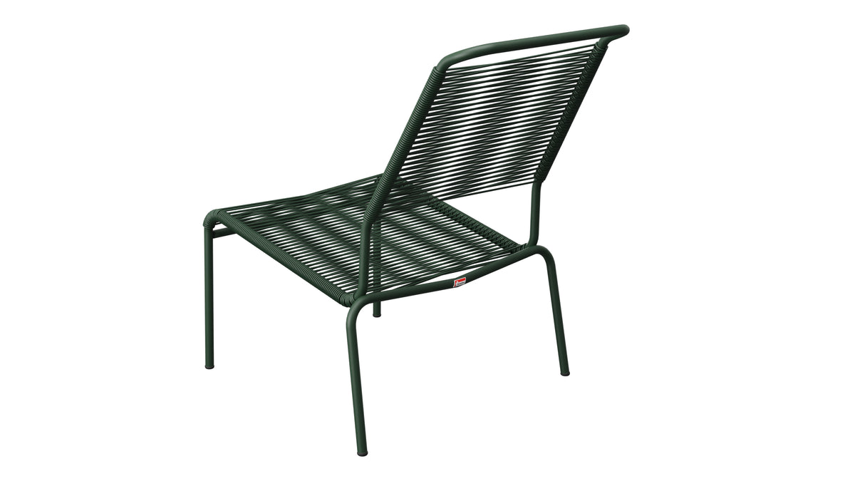 Säntis Spaghetti-Lounger ohne Armlehne Hochlehner in Tannengrün präsentiert im Onlineshop von KAQTU Design AG. Outdoor-Sessel ist von Schaffner
