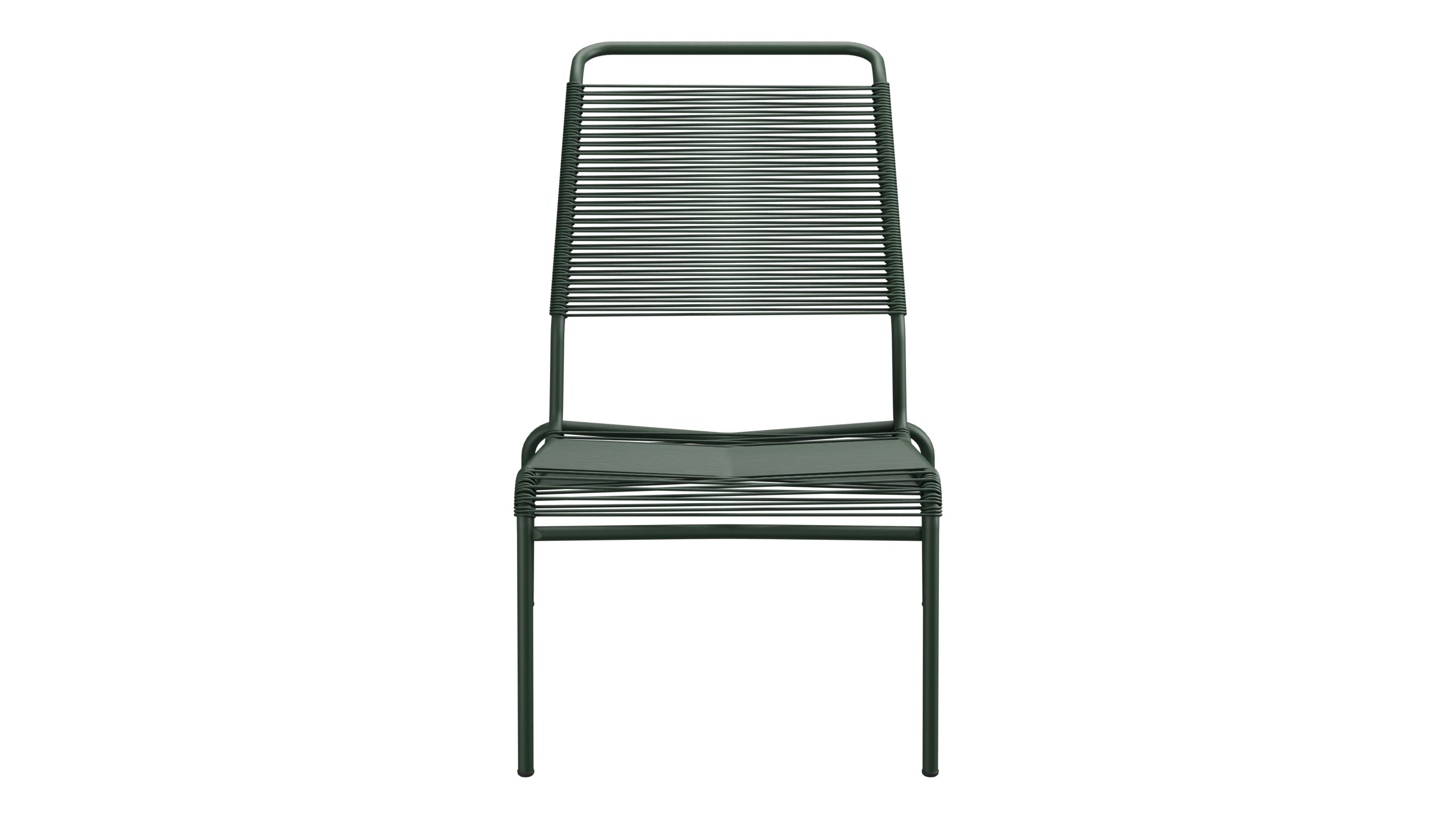 Säntis Spaghetti-Lounger ohne Armlehne Hochlehner in Tannengrün präsentiert im Onlineshop von KAQTU Design AG. Outdoor-Sessel ist von Schaffner