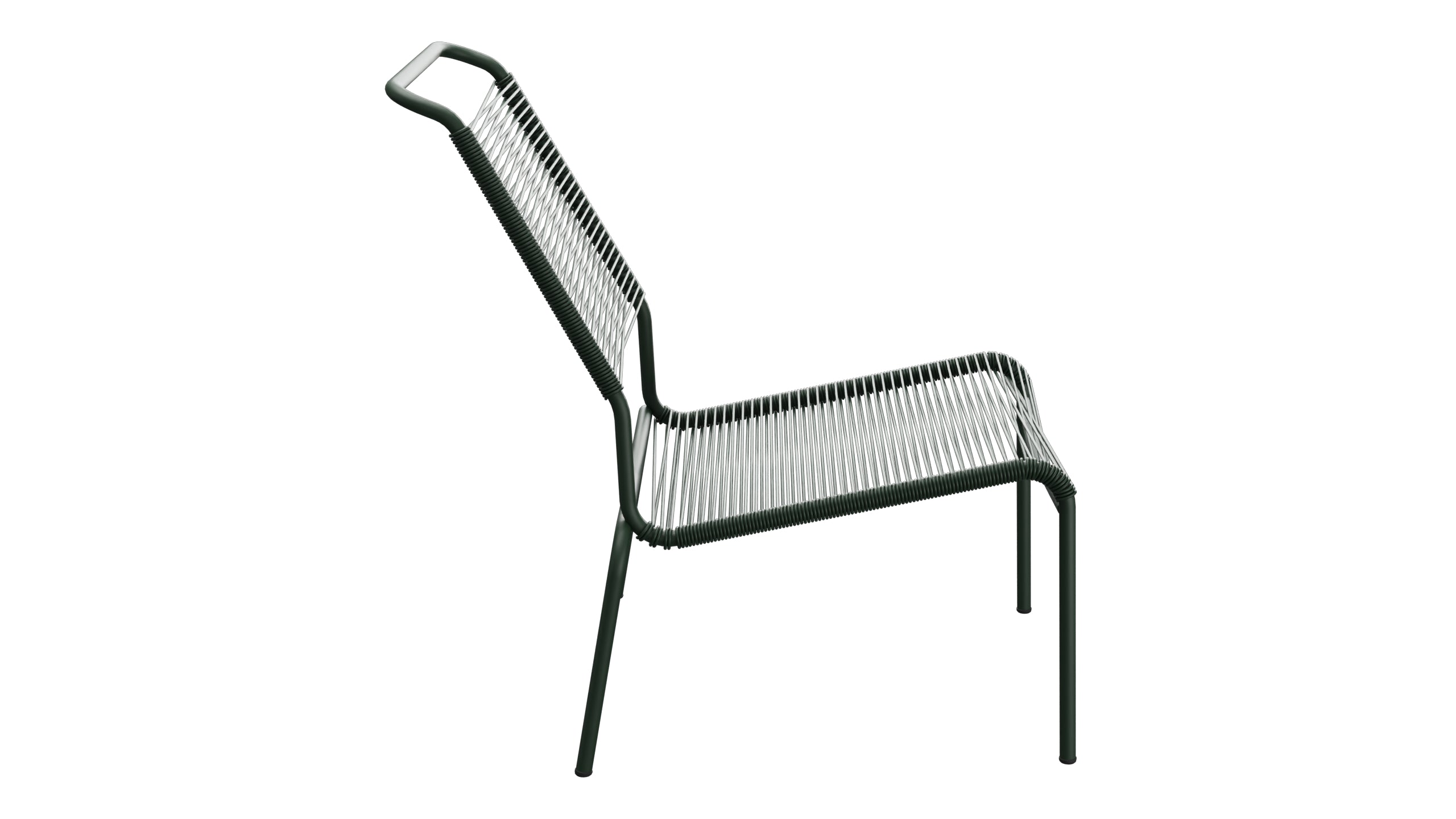Säntis Spaghetti-Lounger ohne Armlehne Hochlehner in Tannengrün präsentiert im Onlineshop von KAQTU Design AG. Outdoor-Sessel ist von Schaffner