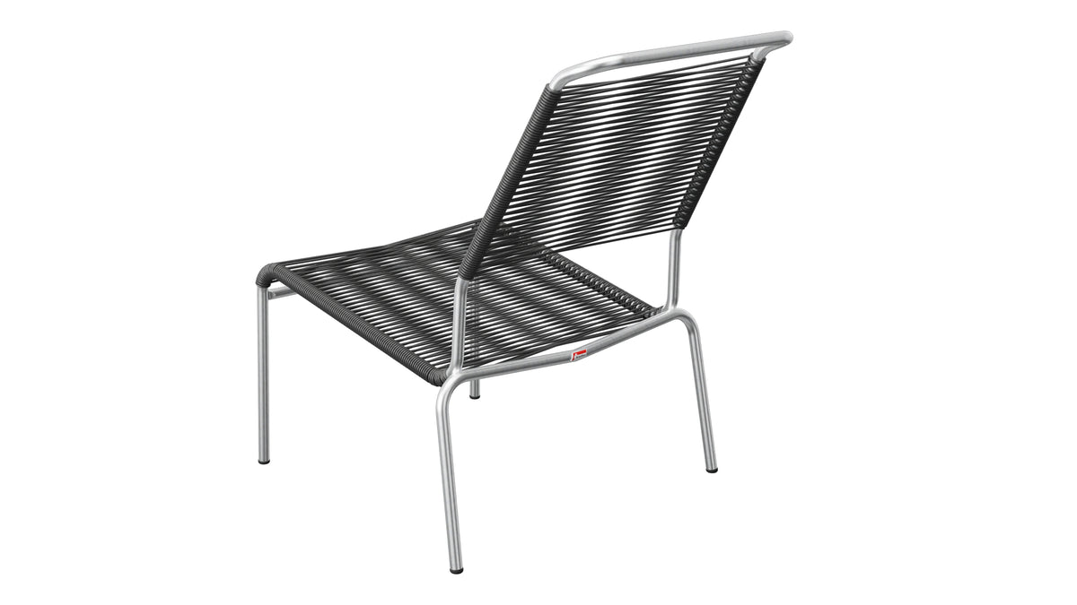 Säntis Spaghetti-Lounger ohne Armlehne Hochlehner in Anthrazit präsentiert im Onlineshop von KAQTU Design AG. Outdoor-Sessel ist von Schaffner
