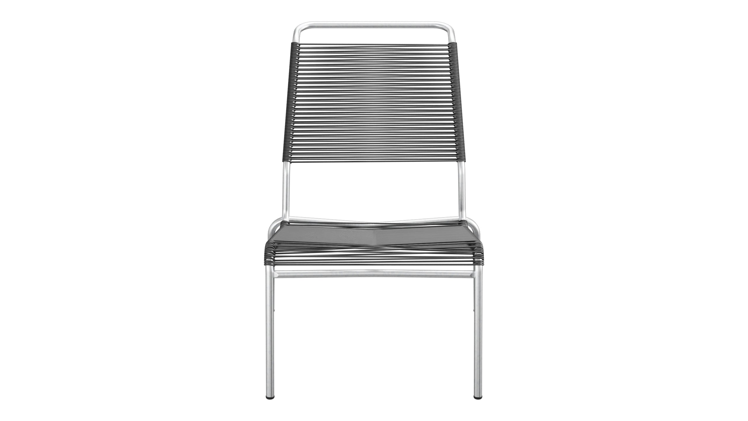Säntis Spaghetti-Lounger ohne Armlehne Hochlehner in Anthrazit präsentiert im Onlineshop von KAQTU Design AG. Outdoor-Sessel ist von Schaffner