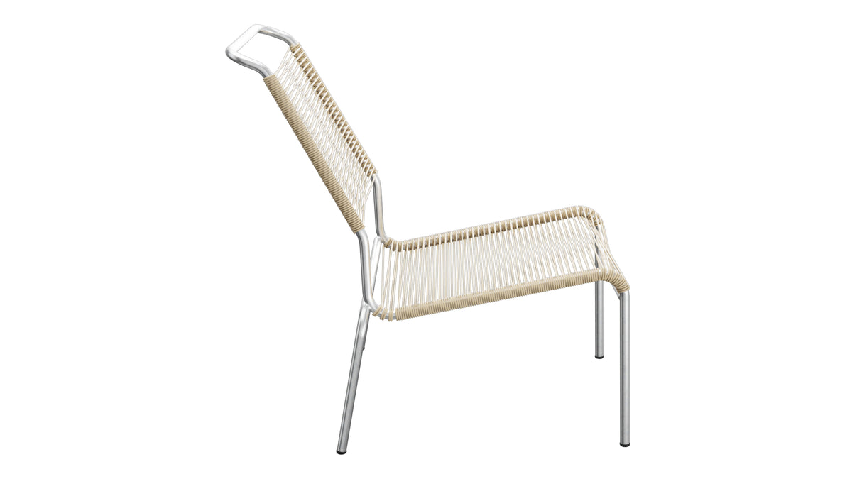 Säntis Spaghetti-Lounger ohne Armlehne Hochlehner in Pastellbraun präsentiert im Onlineshop von KAQTU Design AG. Outdoor-Sessel ist von Schaffner