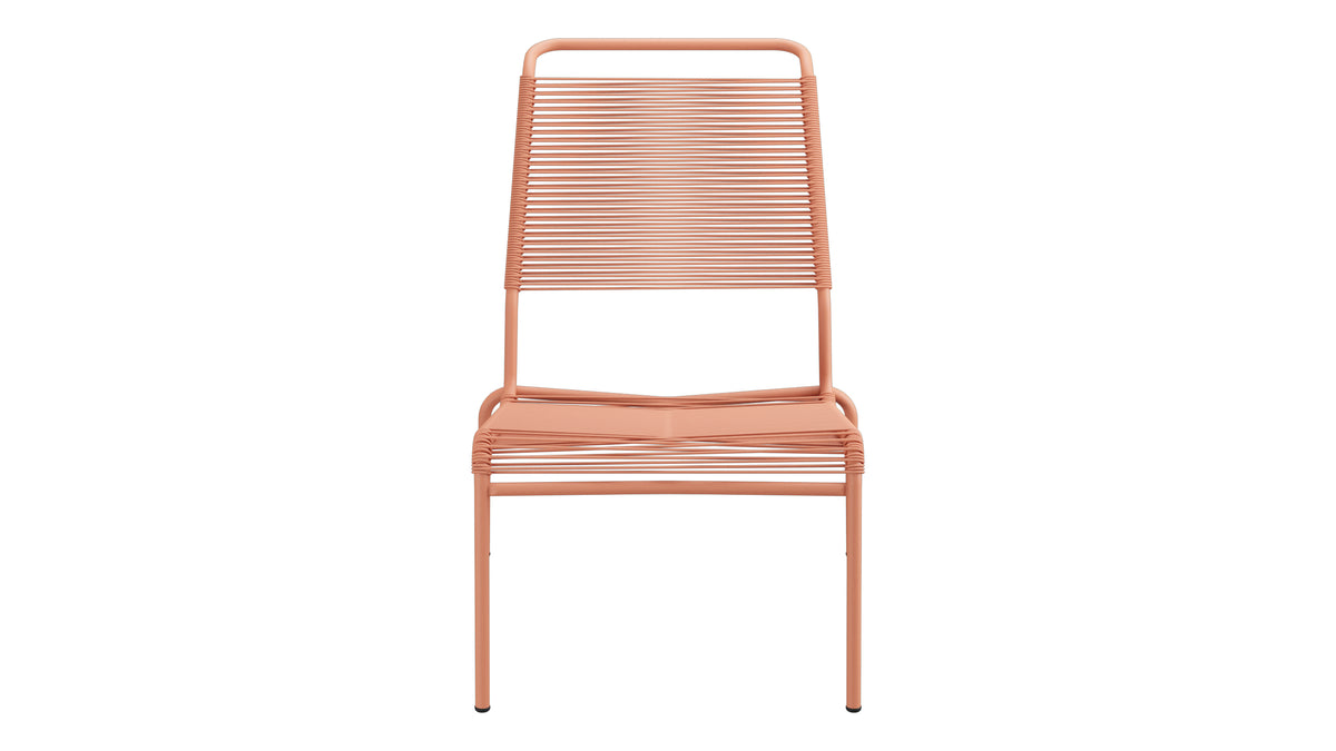Säntis Spaghetti-Lounger ohne Armlehne Hochlehner in Pastellterracotta präsentiert im Onlineshop von KAQTU Design AG. Outdoor-Sessel ist von Schaffner
