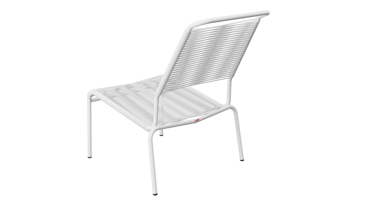 Säntis Spaghetti-Lounger ohne Armlehne Hochlehner in Weiss präsentiert im Onlineshop von KAQTU Design AG. Outdoor-Sessel ist von Schaffner