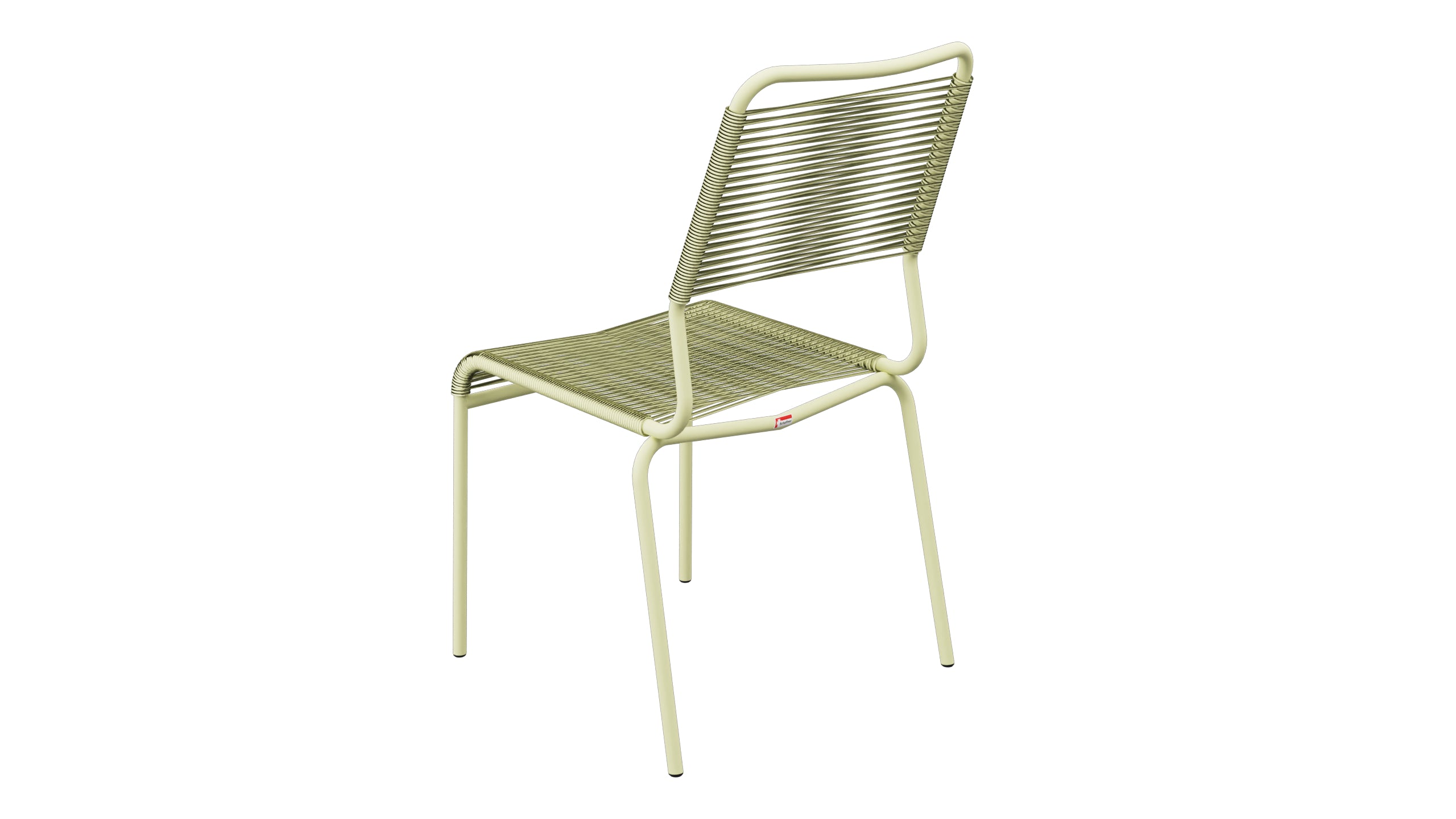 Rigi Spaghetti-Gartenstuhl ohne Armlehne Comfort in Buchsbaumgelb präsentiert im Onlineshop von KAQTU Design AG. Gartenstuhl ist von Schaffner