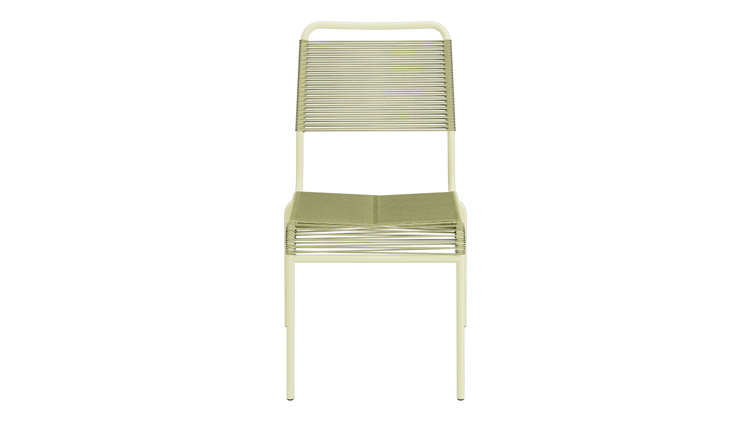 Rigi Spaghetti-Gartenstuhl ohne Armlehne Comfort in Buchsbaumgelb präsentiert im Onlineshop von KAQTU Design AG. Gartenstuhl ist von Schaffner