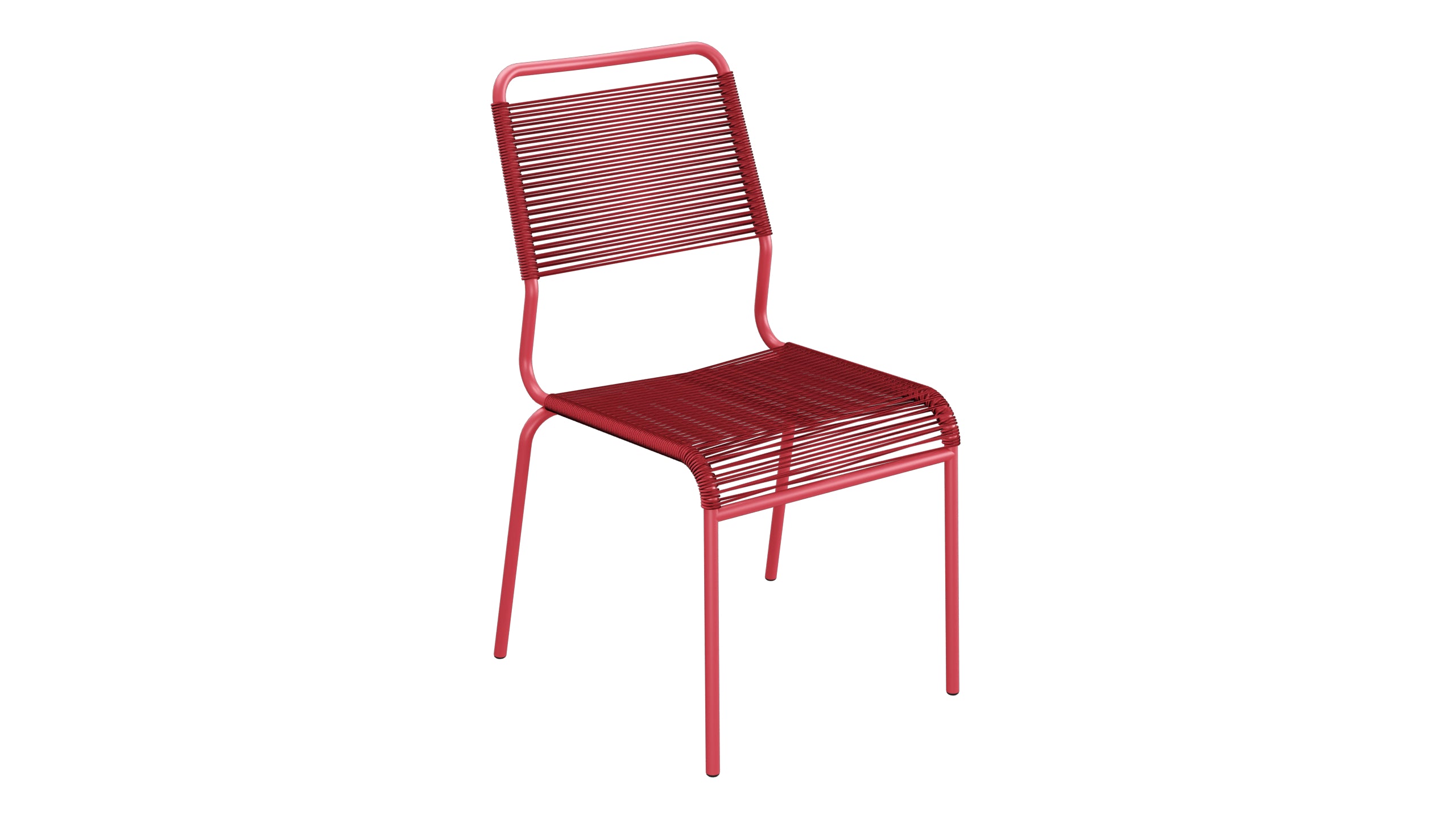 Rigi Spaghetti-Gartenstuhl ohne Armlehne Comfort in Ahornrot präsentiert im Onlineshop von KAQTU Design AG. Gartenstuhl ist von Schaffner