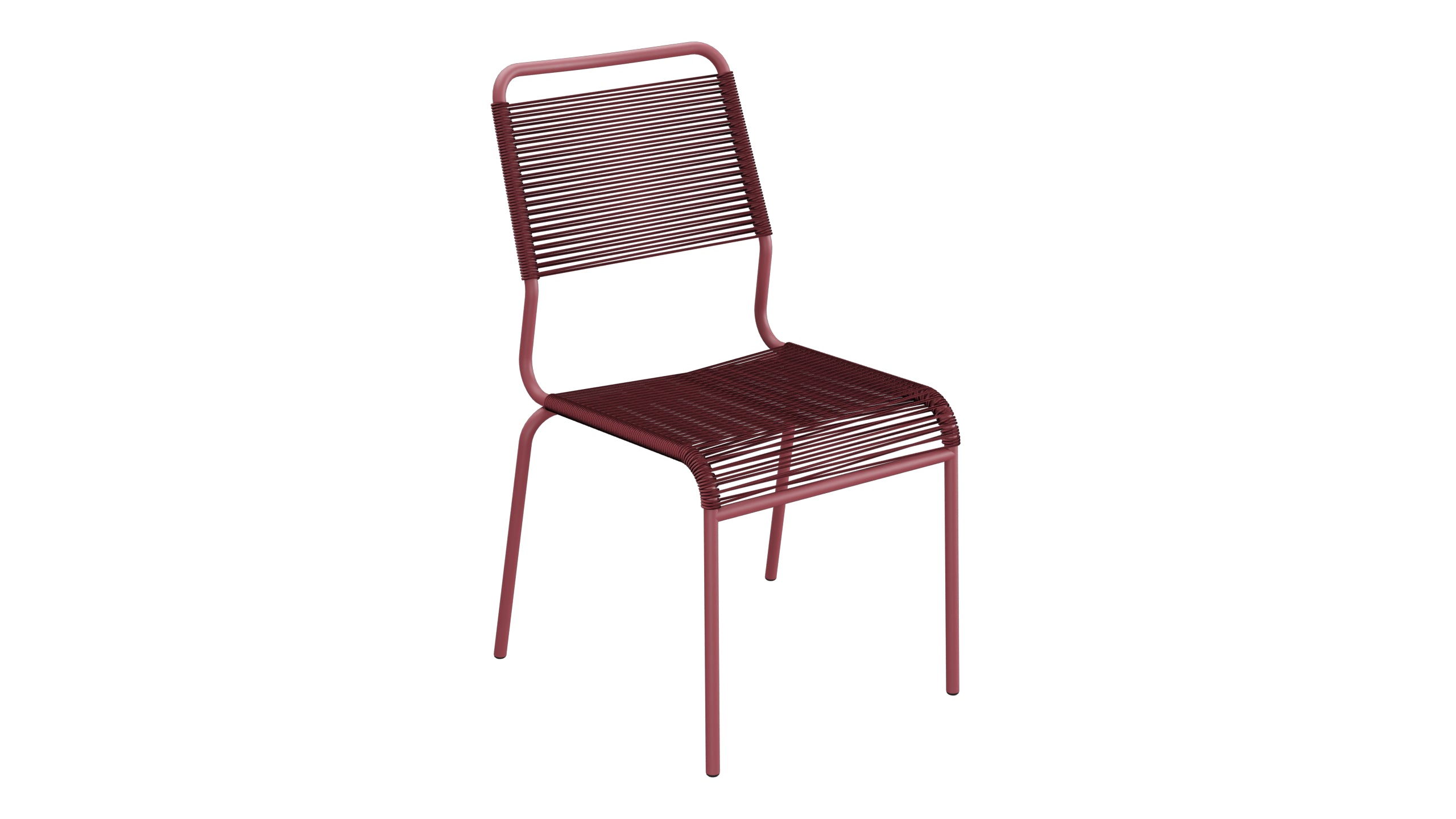 Rigi Spaghetti-Gartenstuhl ohne Armlehne Comfort in Bordeaux präsentiert im Onlineshop von KAQTU Design AG. Gartenstuhl ist von Schaffner