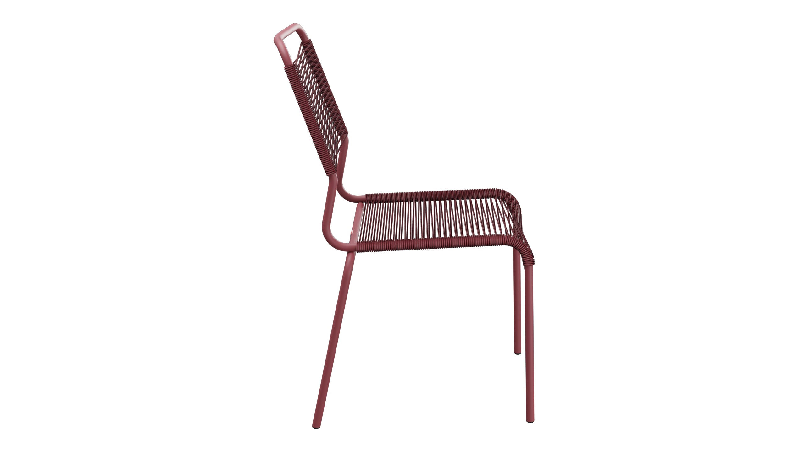 Rigi Spaghetti-Gartenstuhl ohne Armlehne Comfort in Bordeaux präsentiert im Onlineshop von KAQTU Design AG. Gartenstuhl ist von Schaffner