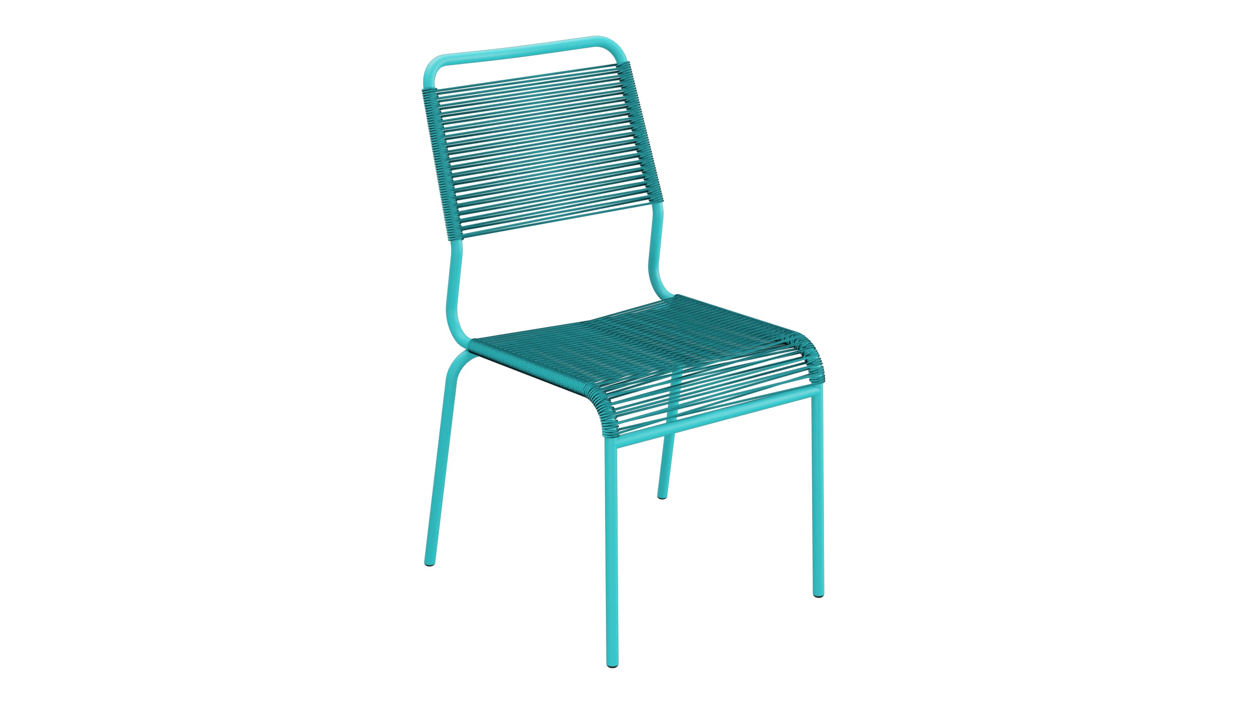 Rigi Spaghetti-Gartenstuhl ohne Armlehne Comfort in Türkis präsentiert im Onlineshop von KAQTU Design AG. Gartenstuhl ist von Schaffner