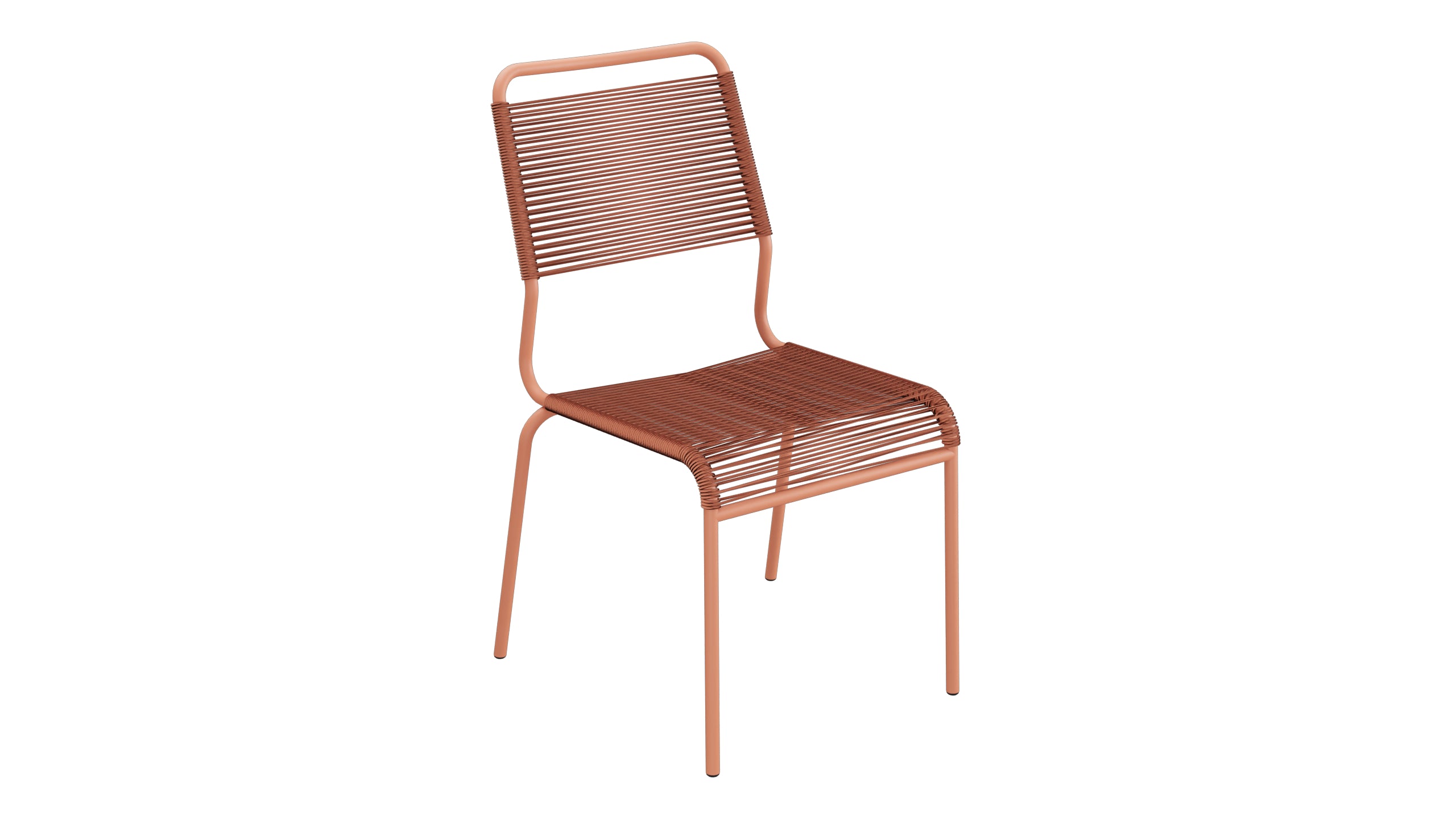 Rigi Spaghetti-Gartenstuhl ohne Armlehne Comfort in Pastellterracotta präsentiert im Onlineshop von KAQTU Design AG. Gartenstuhl ist von Schaffner