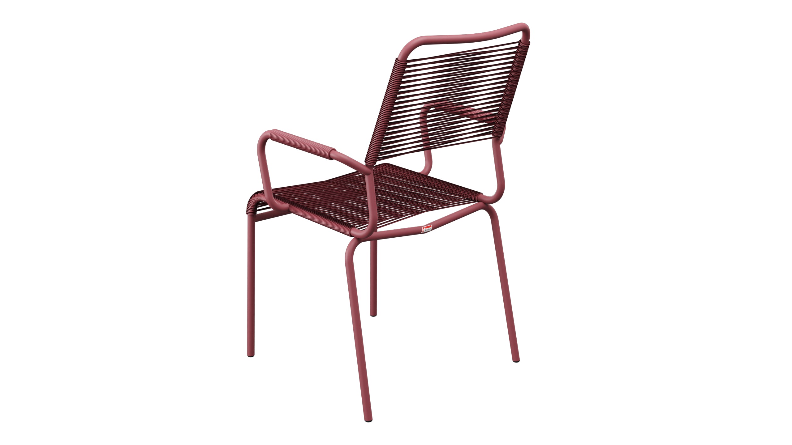 Rigi Spaghetti-Gartenstuhl mit Armlehne Comfort in Bordeaux präsentiert im Onlineshop von KAQTU Design AG. Gartenstuhl mit Armlehnen ist von Schaffner