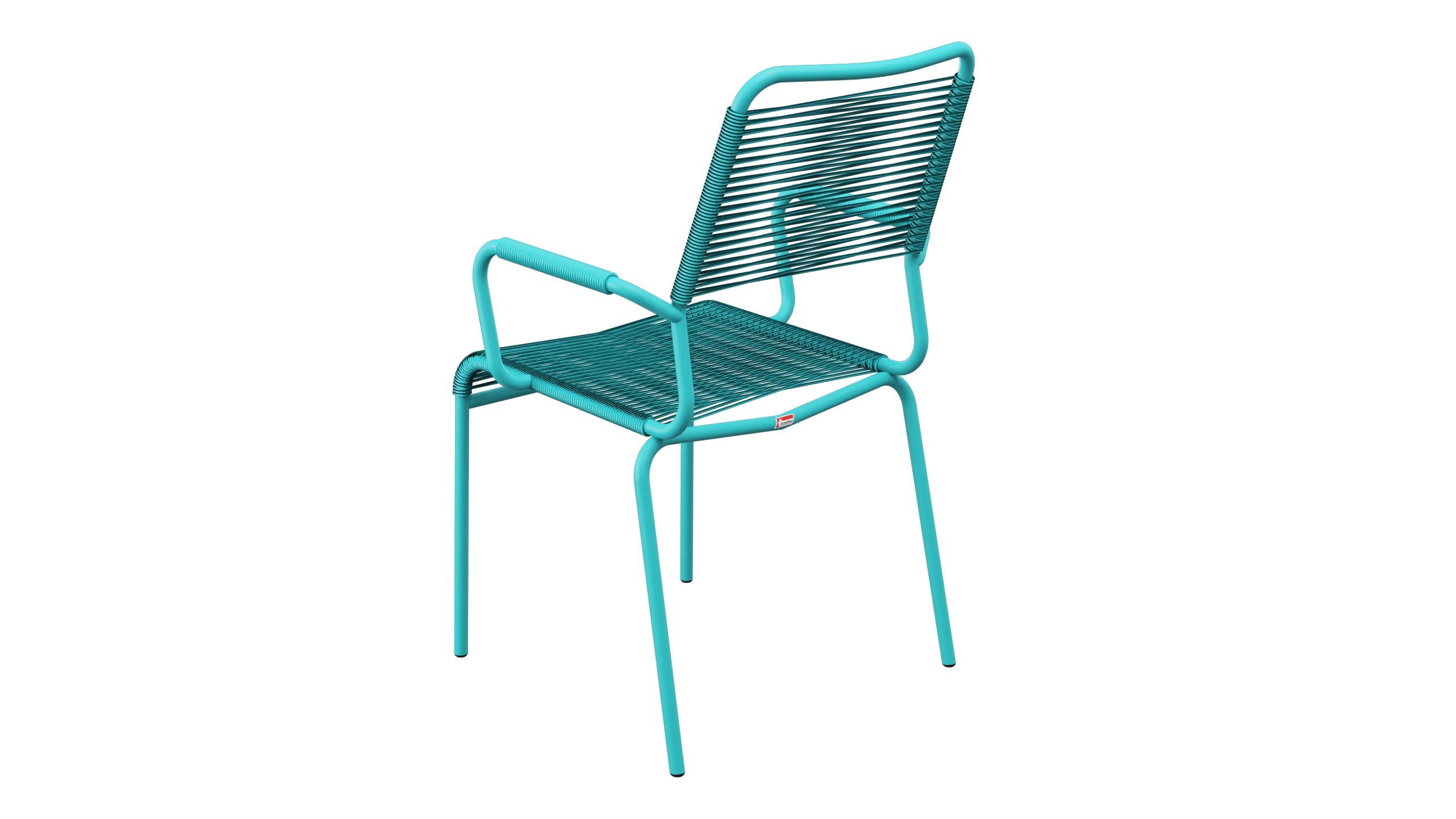 Rigi Spaghetti-Gartenstuhl mit Armlehne Comfort in Türkis präsentiert im Onlineshop von KAQTU Design AG. Gartenstuhl mit Armlehnen ist von Schaffner