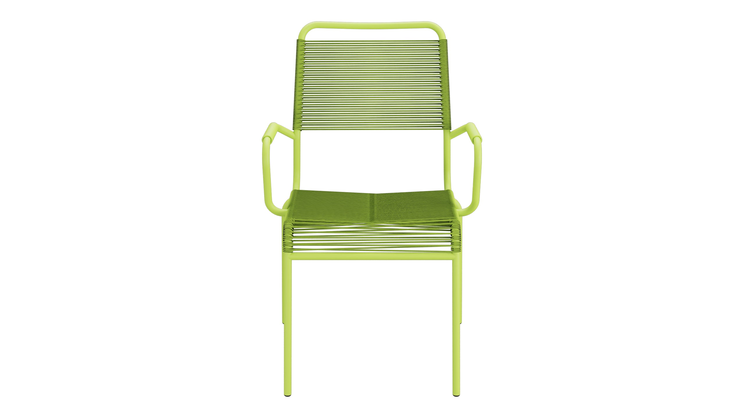 Rigi Spaghetti-Gartenstuhl mit Armlehne Comfort in Hellgrün präsentiert im Onlineshop von KAQTU Design AG. Gartenstuhl mit Armlehnen ist von Schaffner