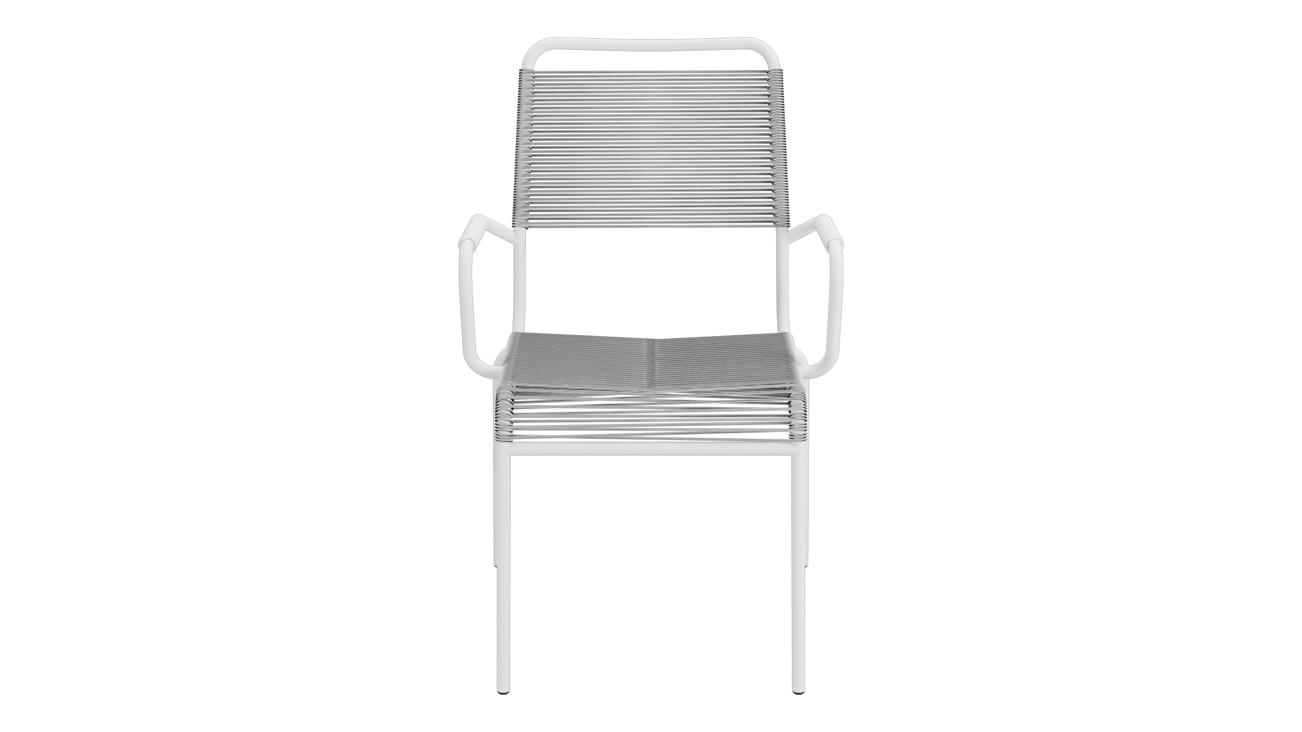 Rigi Spaghetti-Gartenstuhl mit Armlehne Comfort in Weiss präsentiert im Onlineshop von KAQTU Design AG. Gartenstuhl mit Armlehnen ist von Schaffner