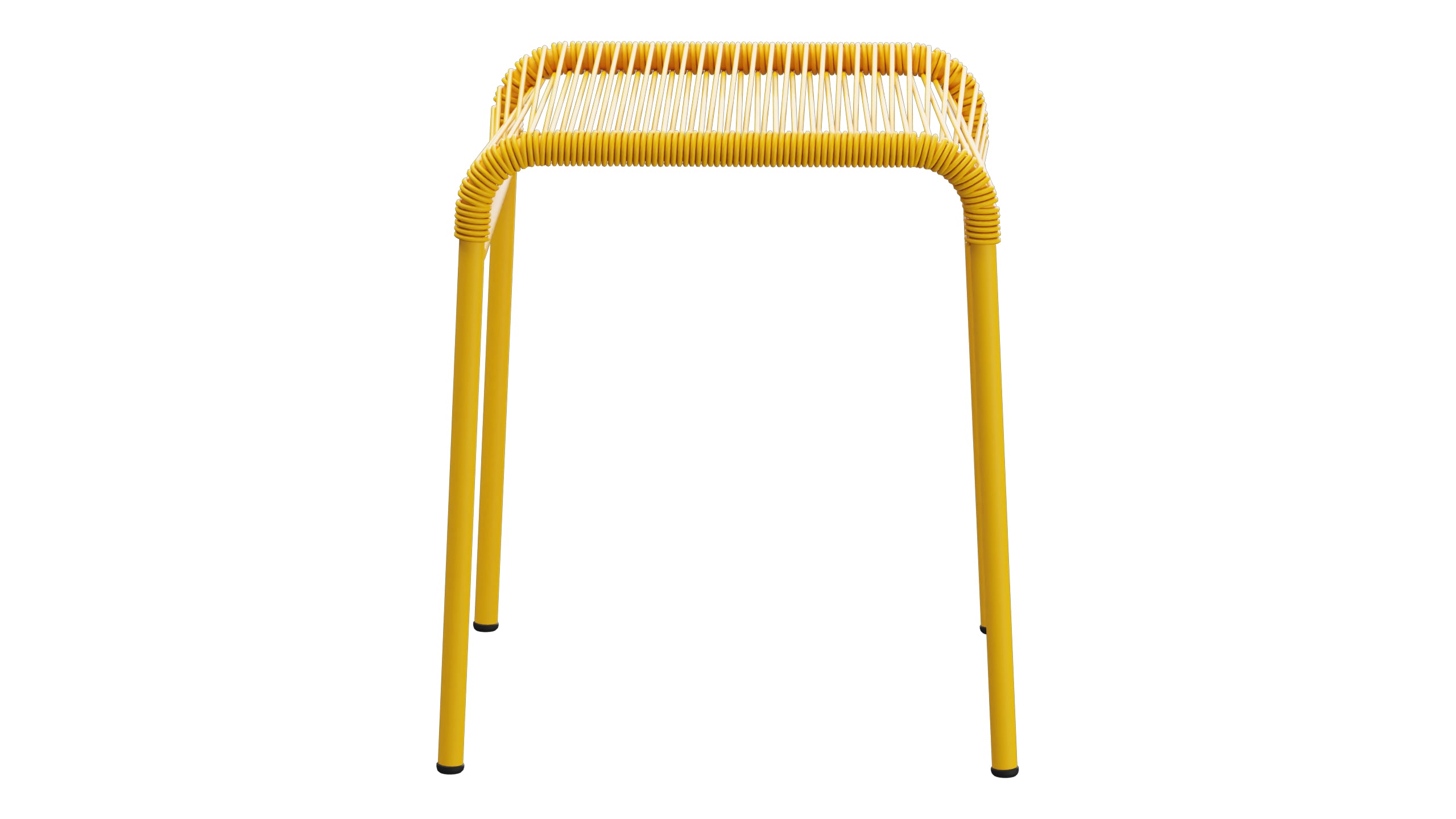 Säntis Spaghetti-1er-Hocker in Gelb präsentiert im Onlineshop von KAQTU Design AG. Hocker Outdoor ist von Schaffner