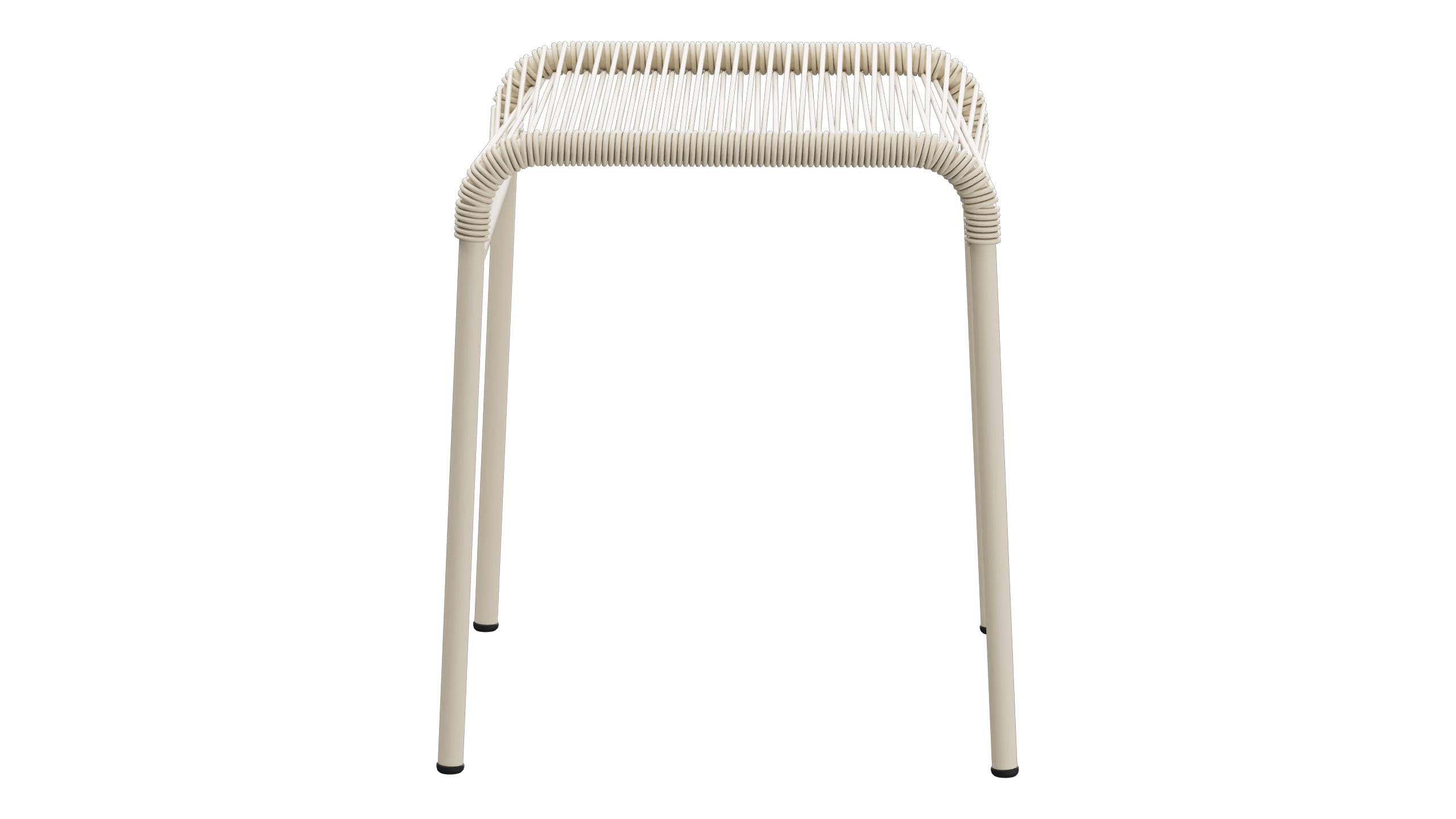 Säntis Spaghetti-1er-Hocker in Pastellsand präsentiert im Onlineshop von KAQTU Design AG. Hocker Outdoor ist von Schaffner