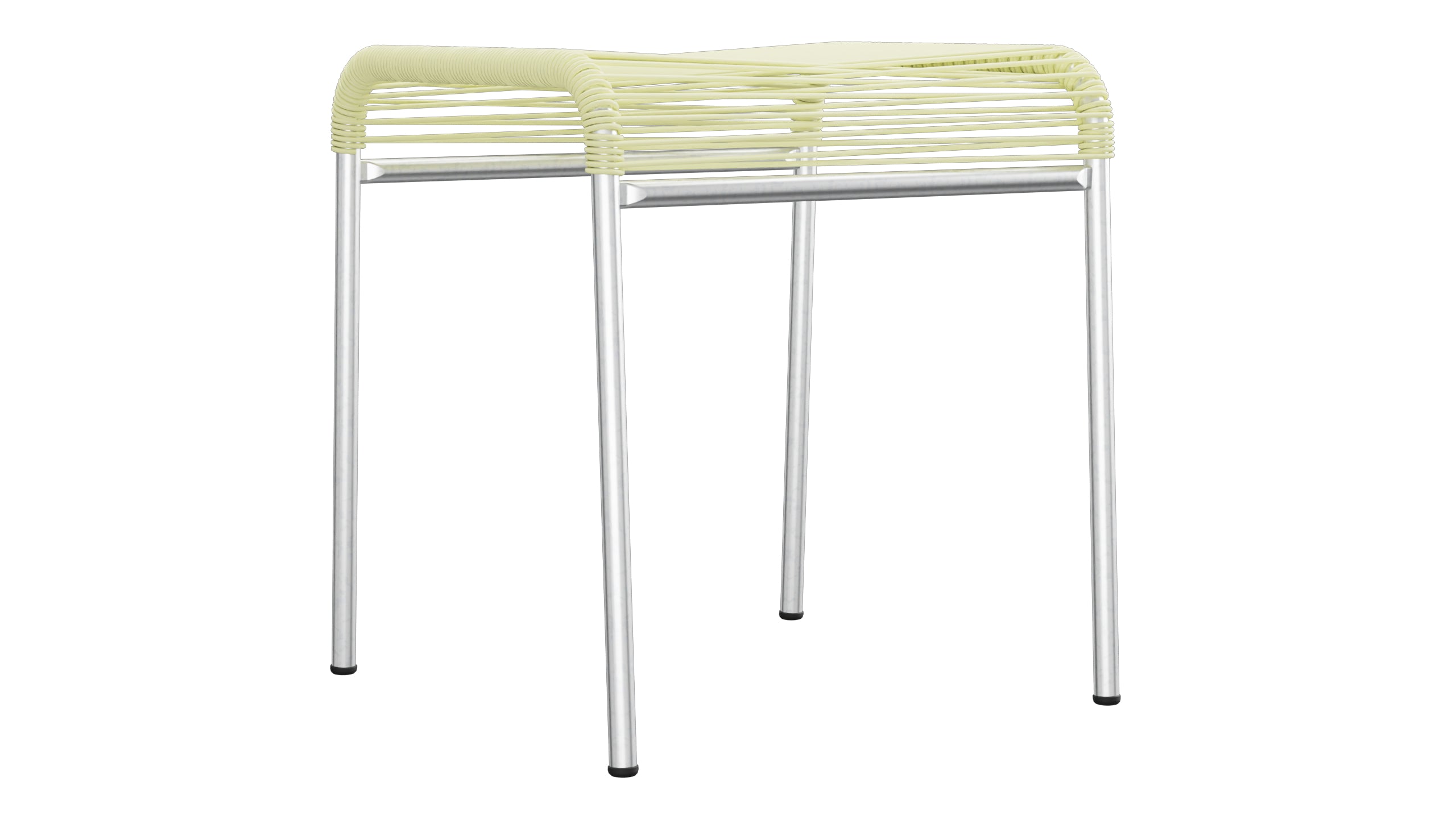 Säntis Spaghetti-1er-Hocker in Buchsbaumgelb präsentiert im Onlineshop von KAQTU Design AG. Hocker Outdoor ist von Schaffner
