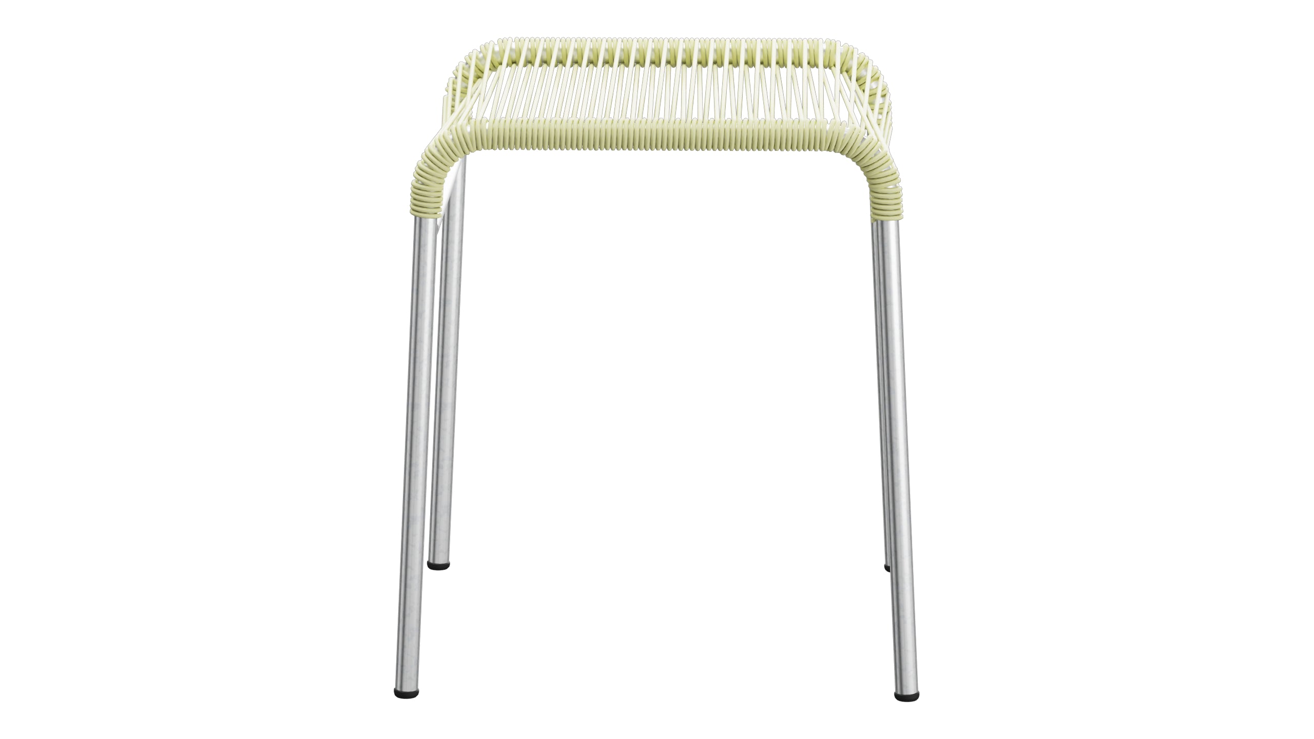 Säntis Spaghetti-1er-Hocker in Buchsbaumgelb präsentiert im Onlineshop von KAQTU Design AG. Hocker Outdoor ist von Schaffner