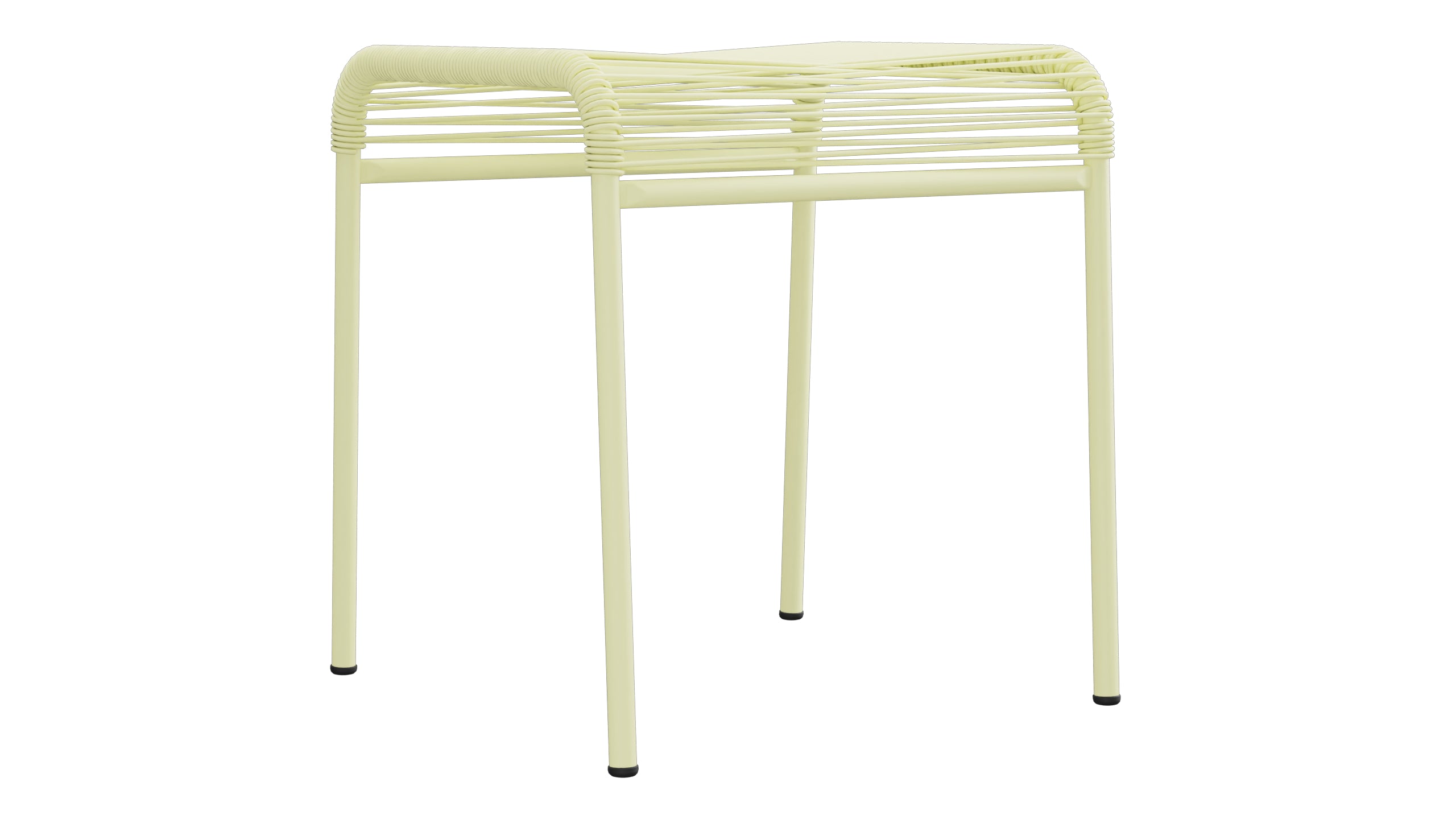 Säntis Spaghetti-1er-Hocker in Buchsbaumgelb präsentiert im Onlineshop von KAQTU Design AG. Hocker Outdoor ist von Schaffner
