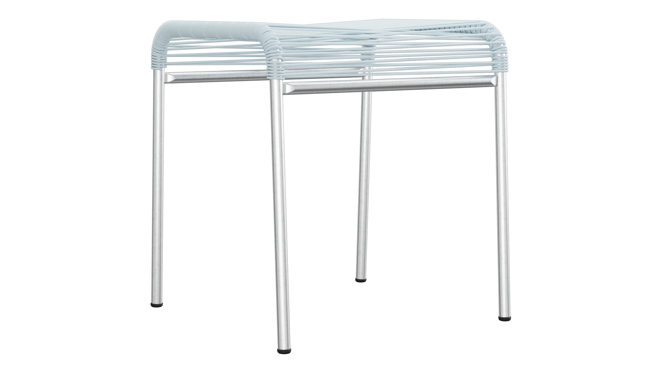 Säntis Spaghetti-1er-Hocker in Pastellblau präsentiert im Onlineshop von KAQTU Design AG. Hocker Outdoor ist von Schaffner
