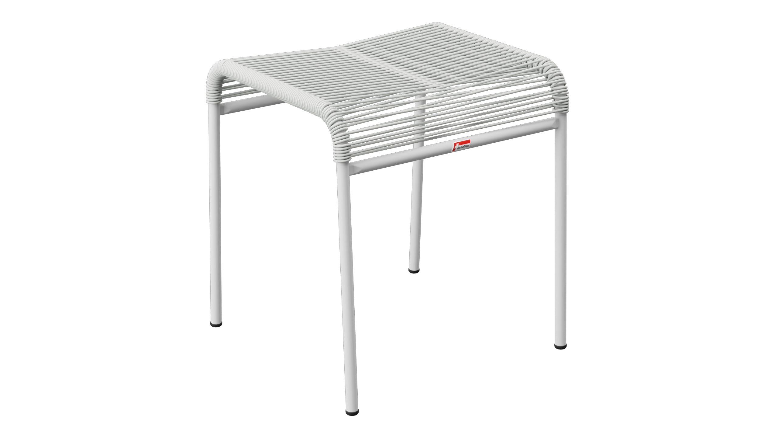 Säntis Spaghetti-1er-Hocker in Alusilber präsentiert im Onlineshop von KAQTU Design AG. Hocker Outdoor ist von Schaffner