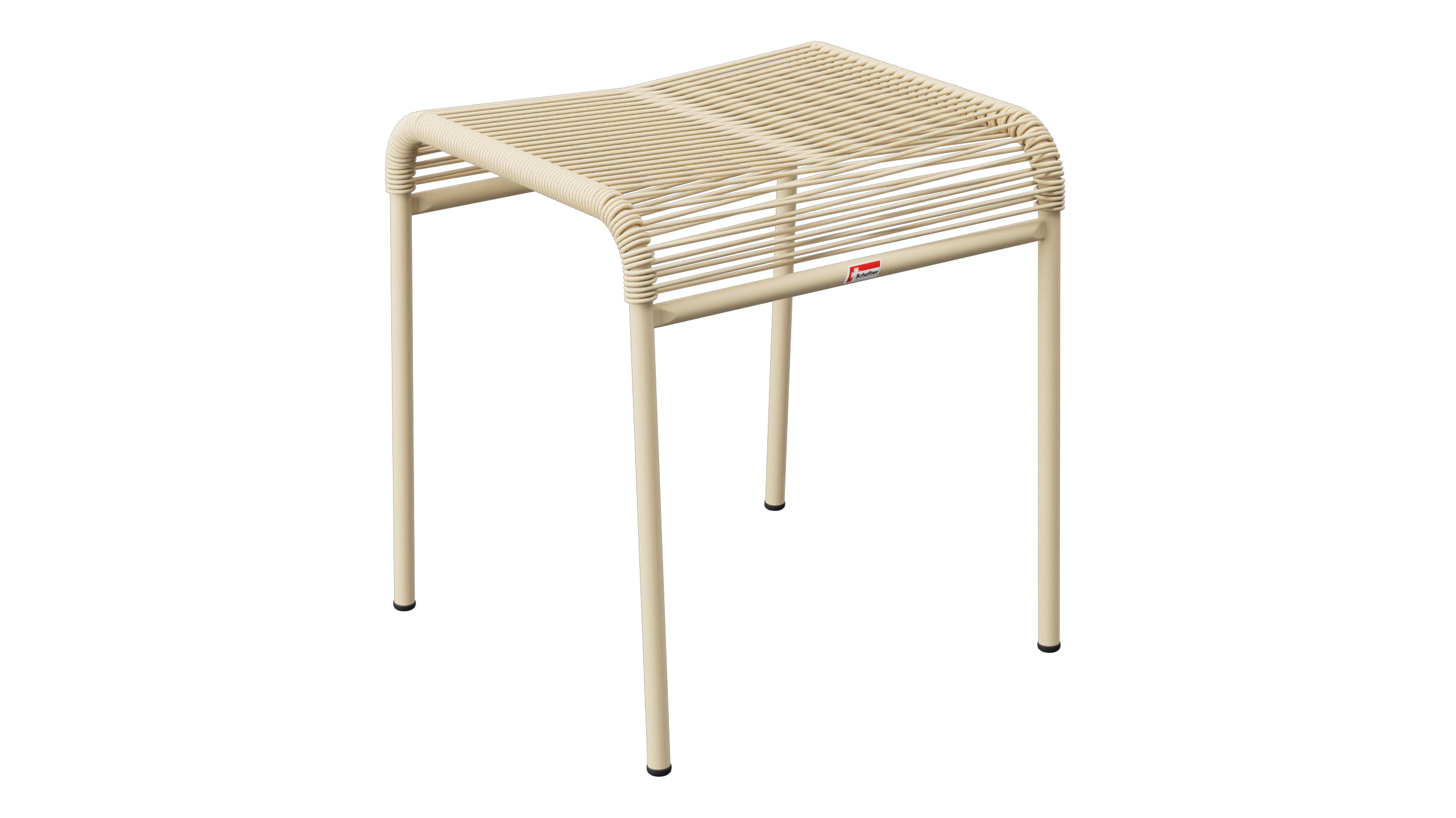Säntis Spaghetti-1er-Hocker in Pastellbraun präsentiert im Onlineshop von KAQTU Design AG. Hocker Outdoor ist von Schaffner