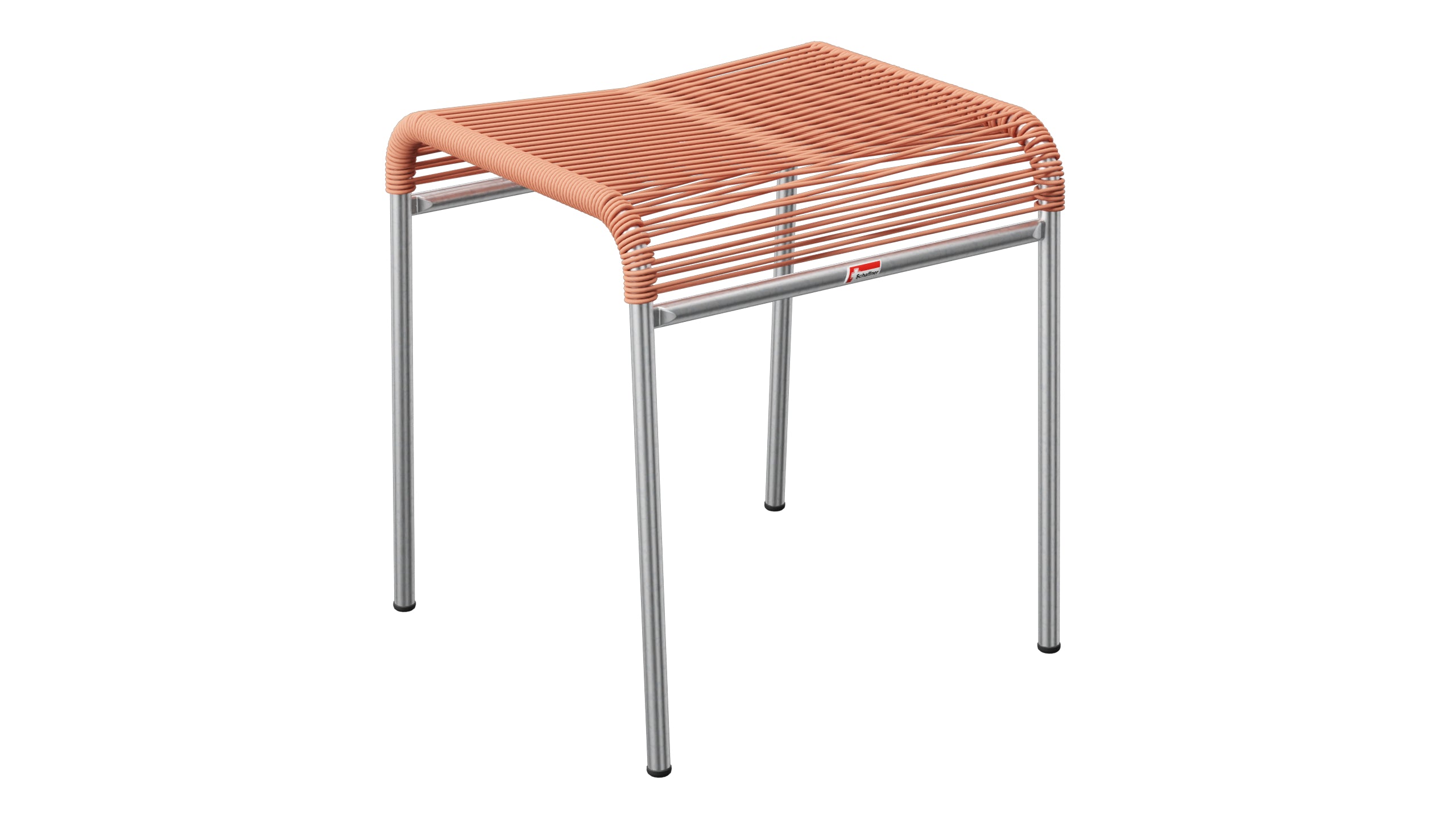 Säntis Spaghetti-1er-Hocker in Pastellterracotta präsentiert im Onlineshop von KAQTU Design AG. Hocker Outdoor ist von Schaffner