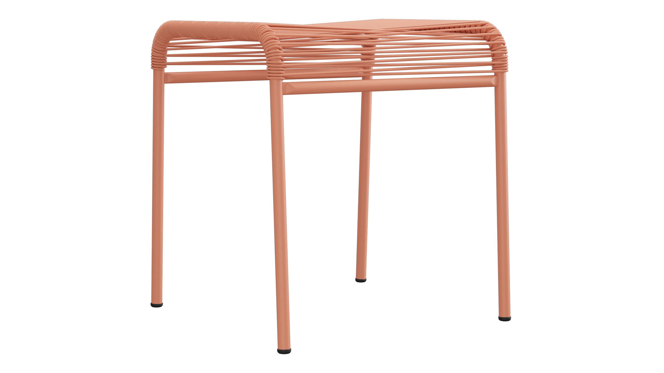 Säntis Spaghetti-1er-Hocker in Pastellterracotta präsentiert im Onlineshop von KAQTU Design AG. Hocker Outdoor ist von Schaffner
