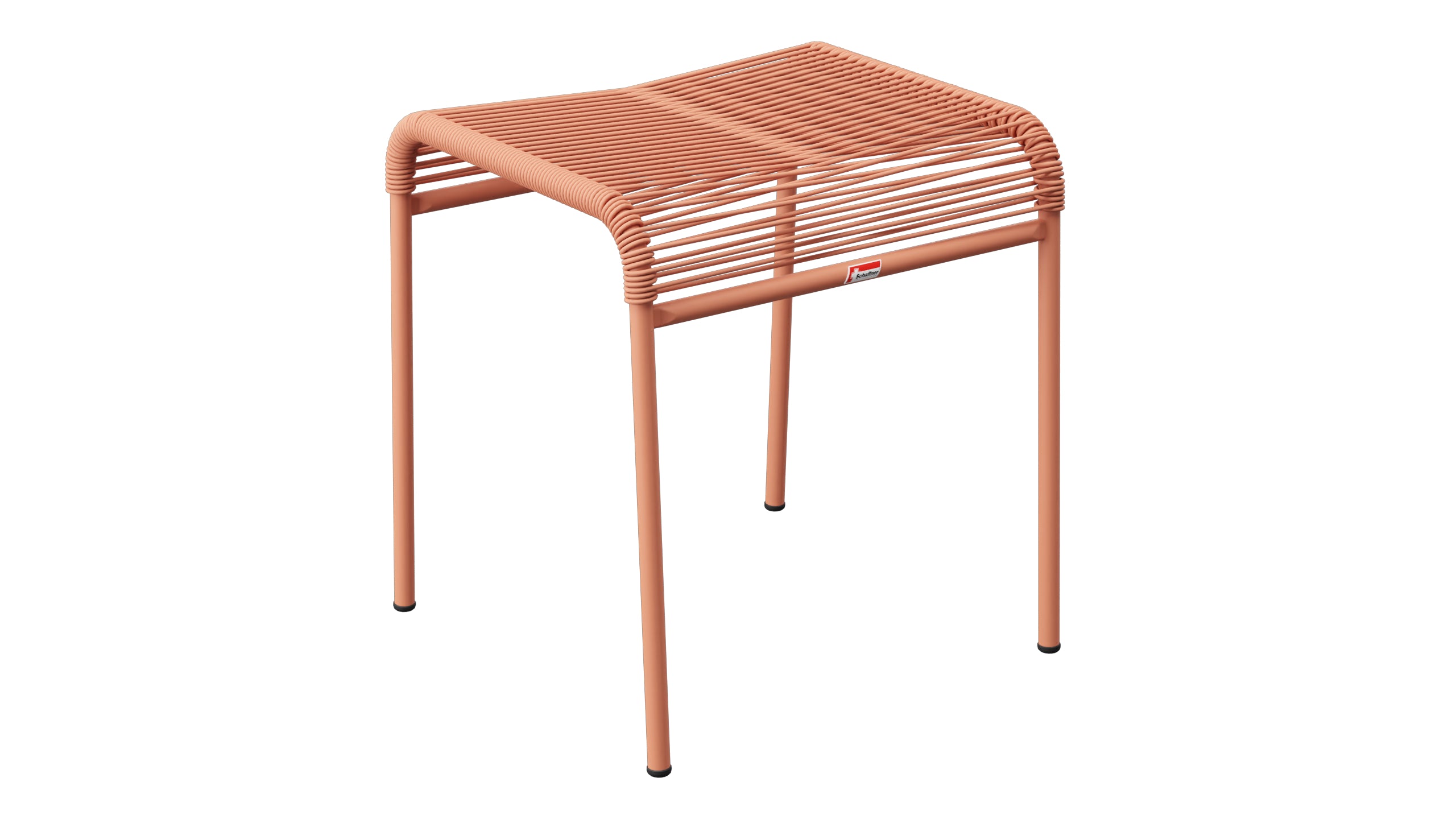 Säntis Spaghetti-1er-Hocker in Pastellterracotta präsentiert im Onlineshop von KAQTU Design AG. Hocker Outdoor ist von Schaffner