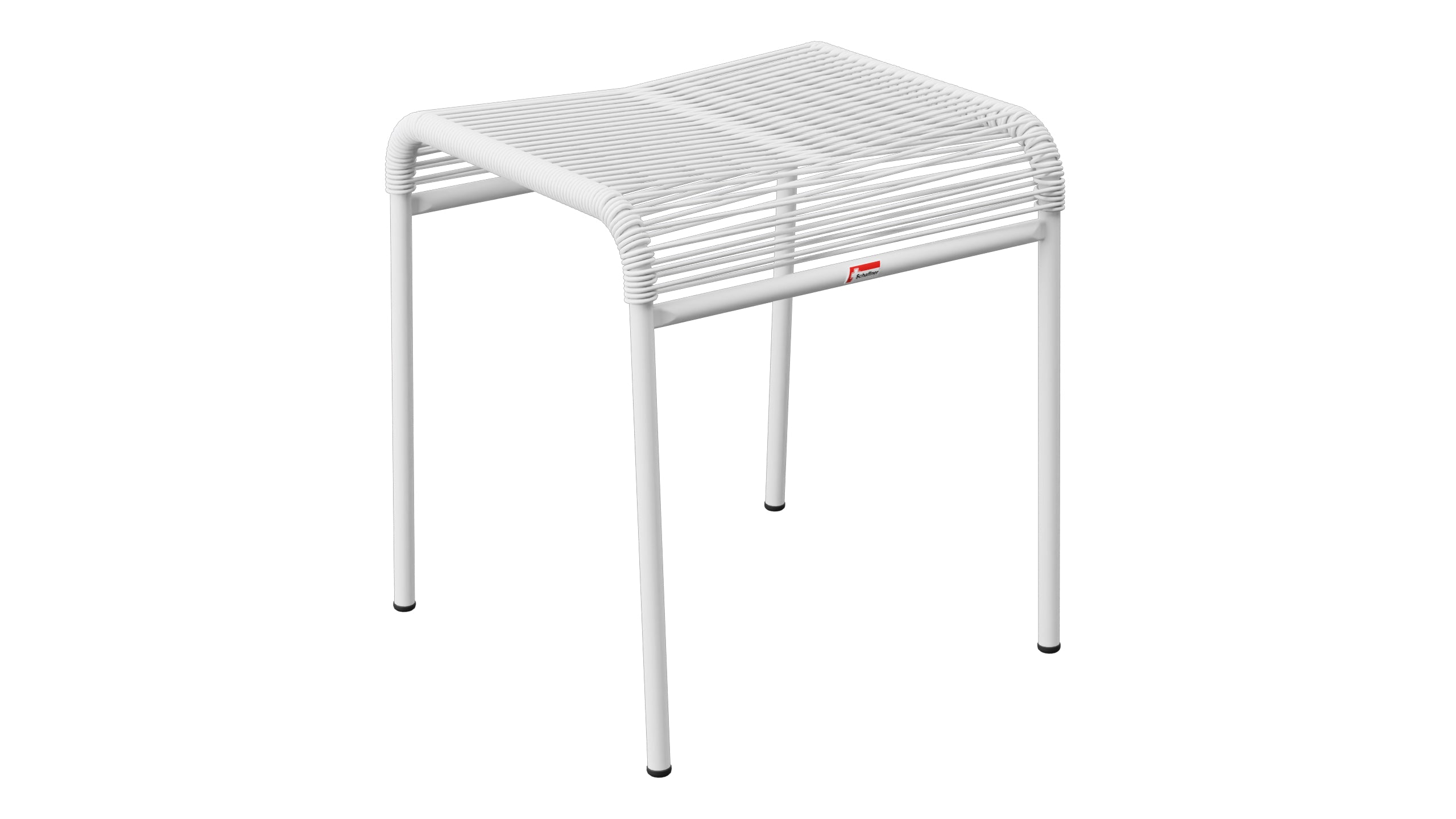Säntis Spaghetti-1er-Hocker in Weiss präsentiert im Onlineshop von KAQTU Design AG. Hocker Outdoor ist von Schaffner